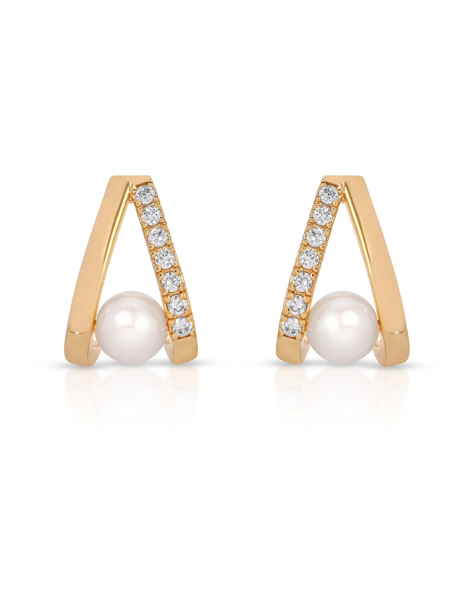 Pavé and Pearl Earrings - Image 3