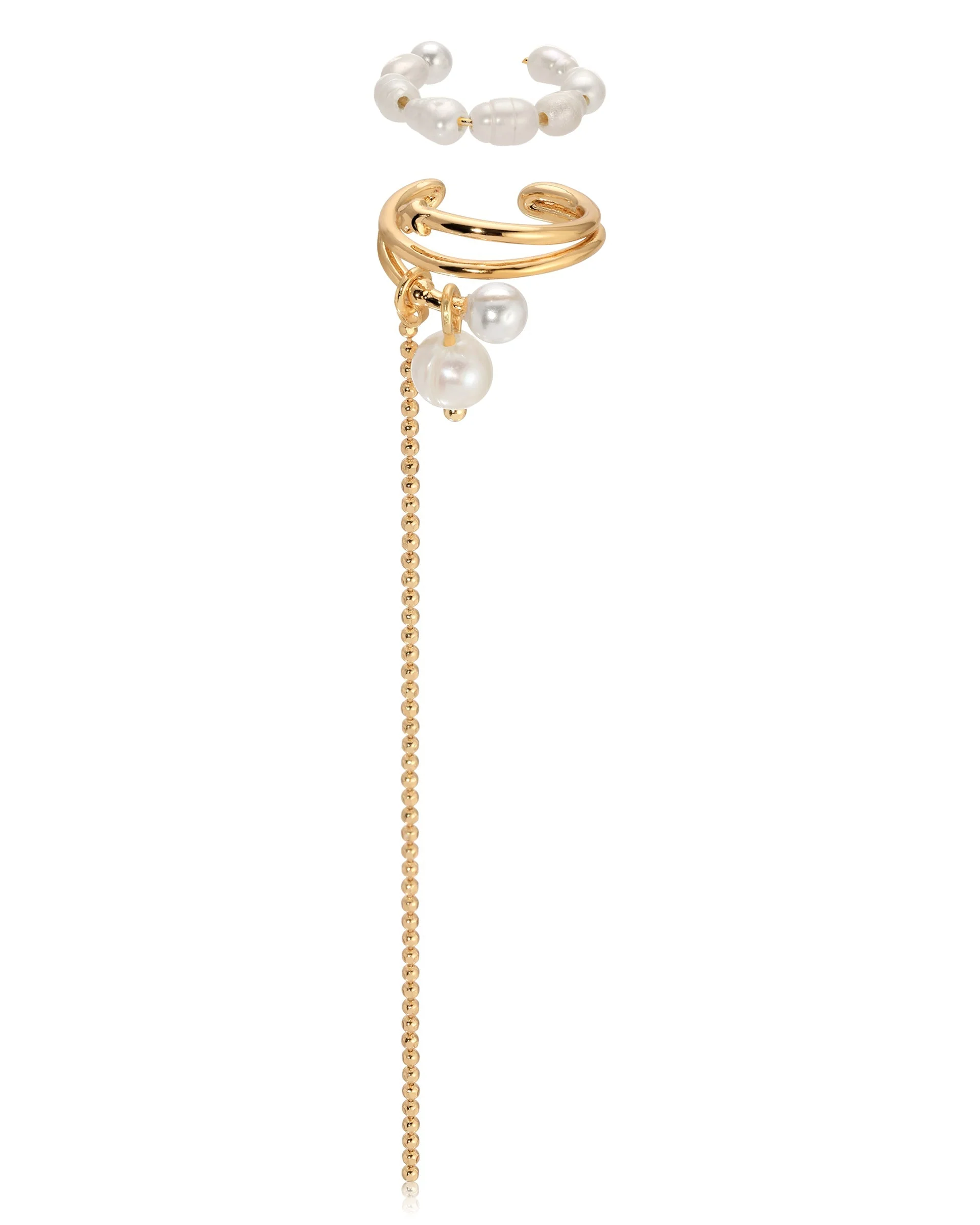 Pearl Drama Ear Cuff Set