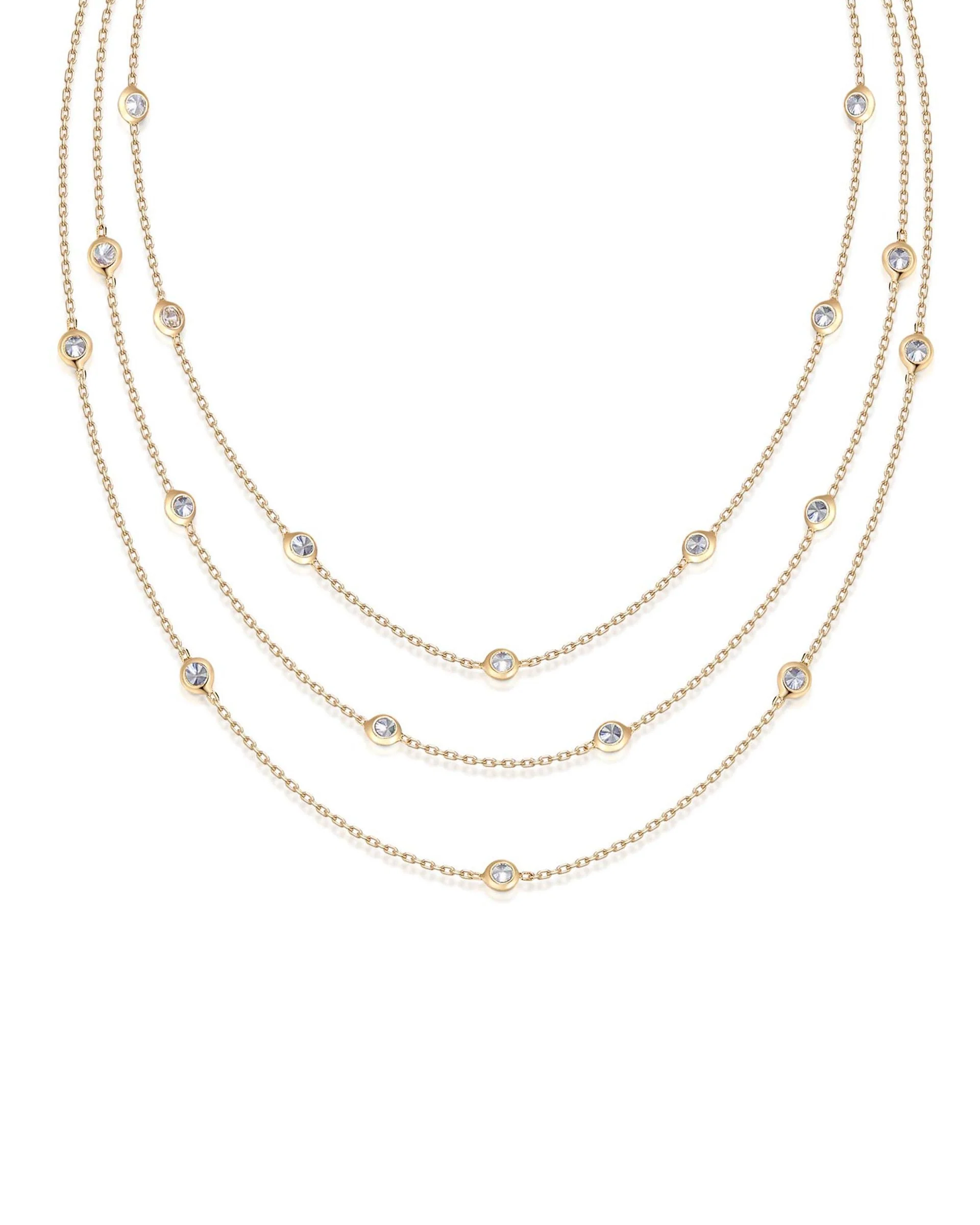 Perfect Crystal Dotted Layered Necklace