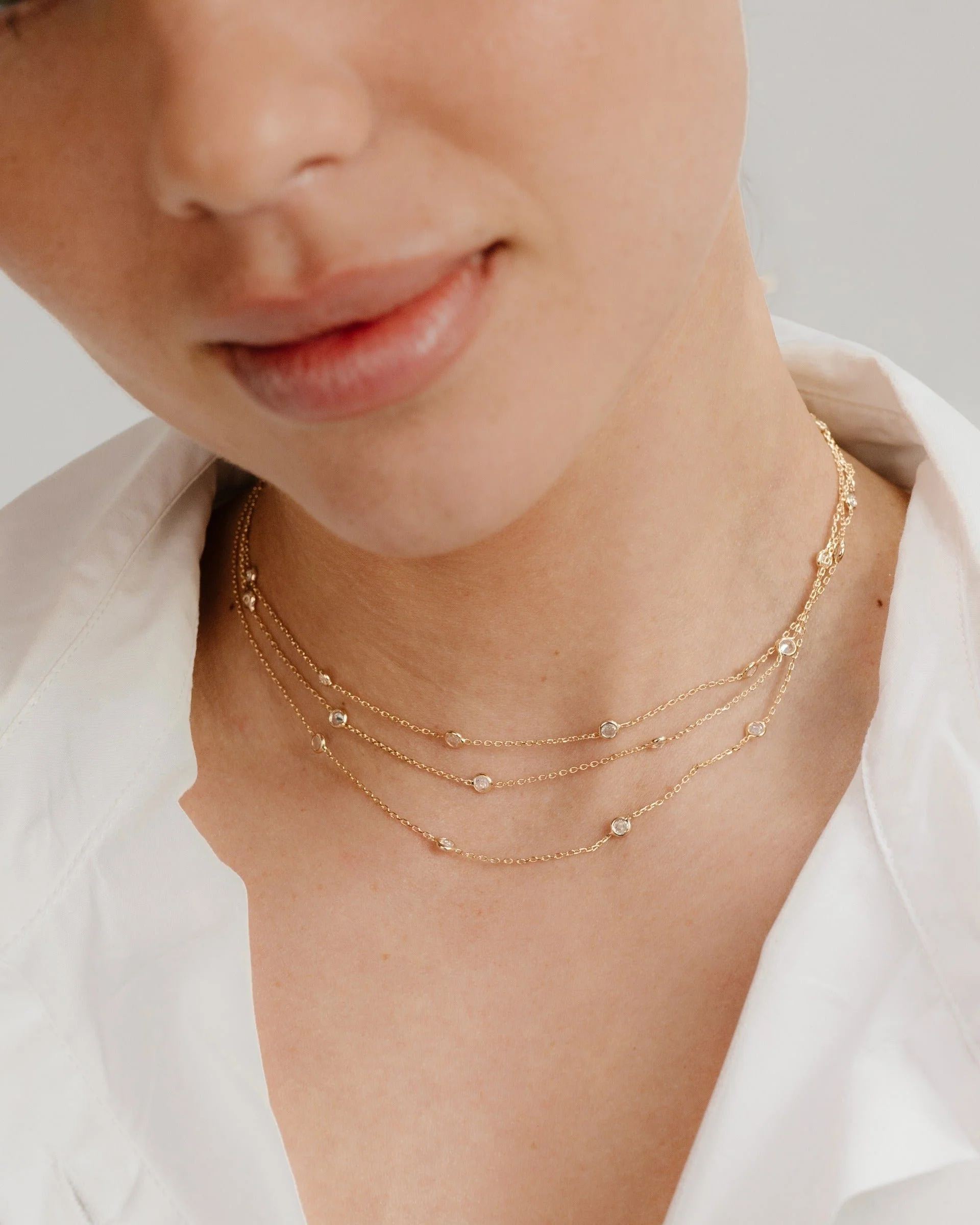 Perfect Crystal Dotted Layered Necklace - Image 2