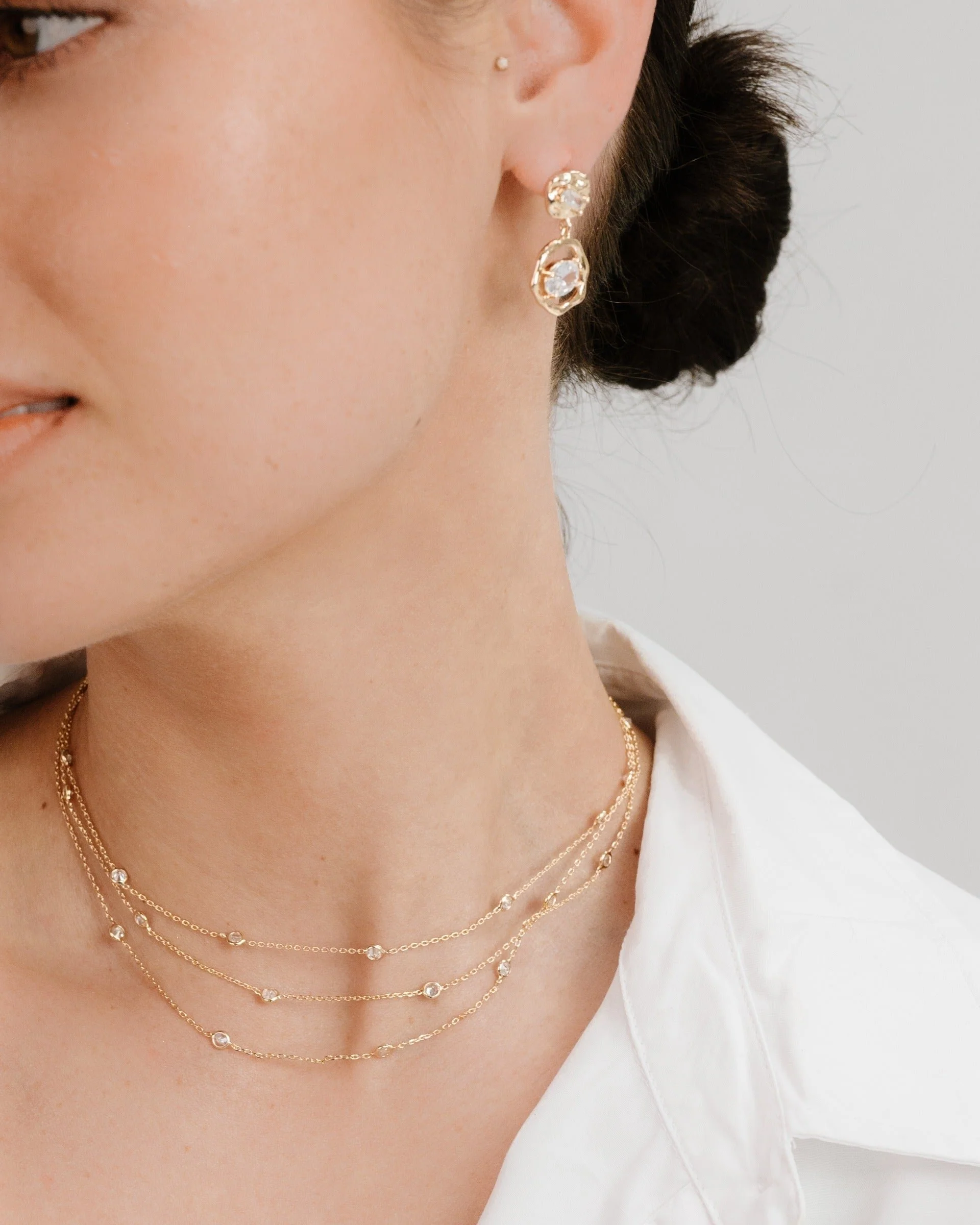 Perfect Crystal Dotted Layered Necklace - Image 7