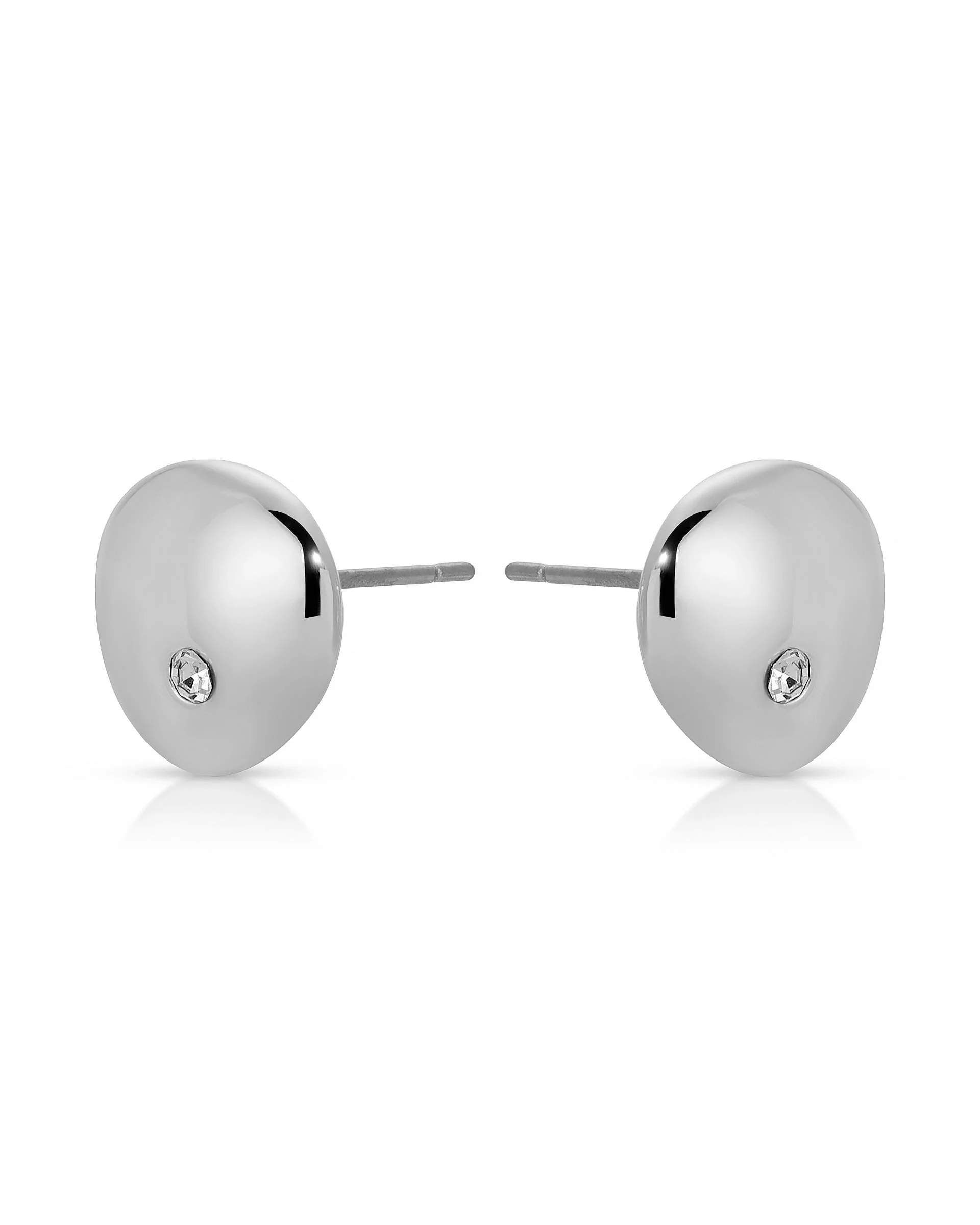Polished Pebble Crystal Stud Earrings - Image 8