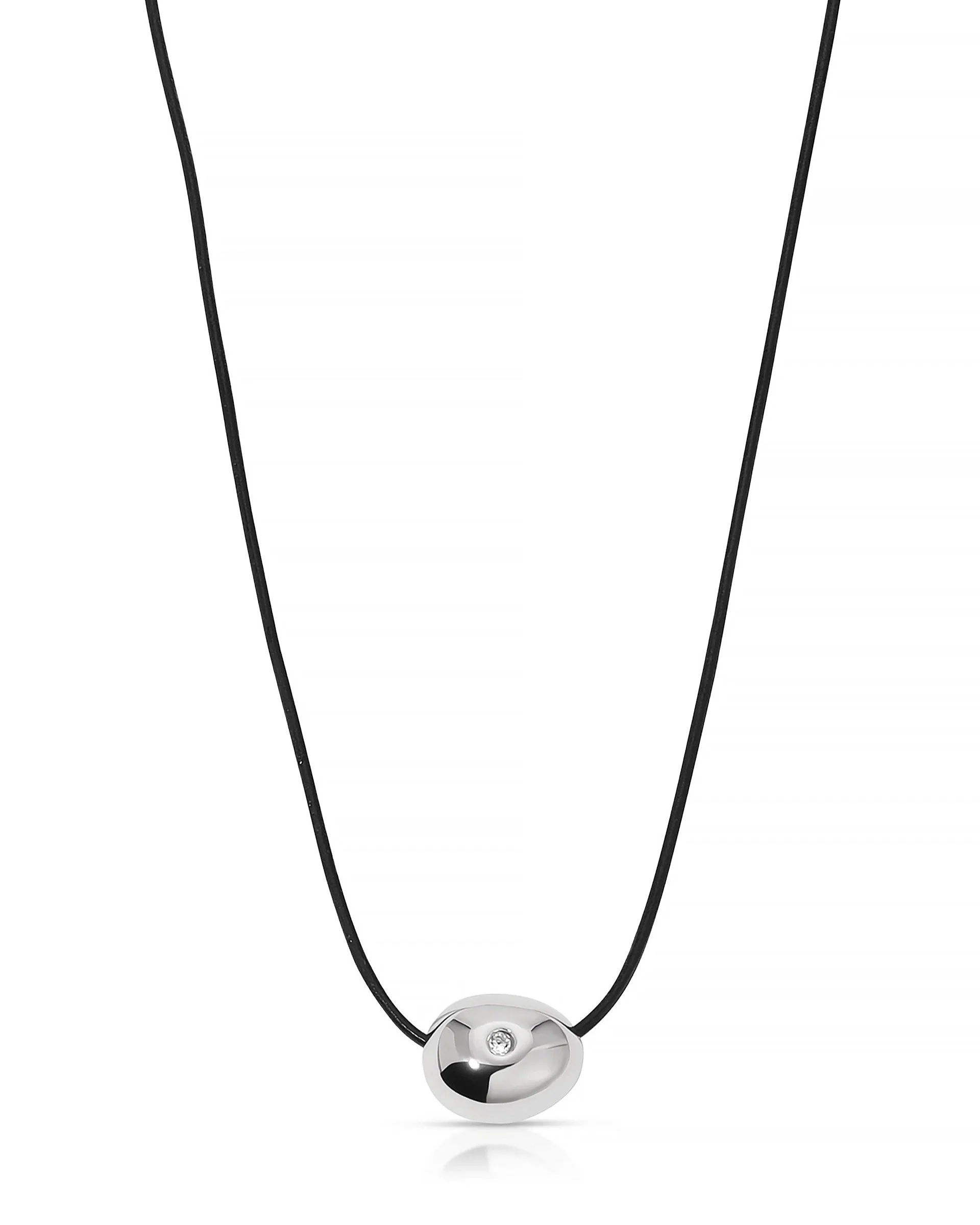 Polished Pebble Leather Pendant Necklace - Image 4