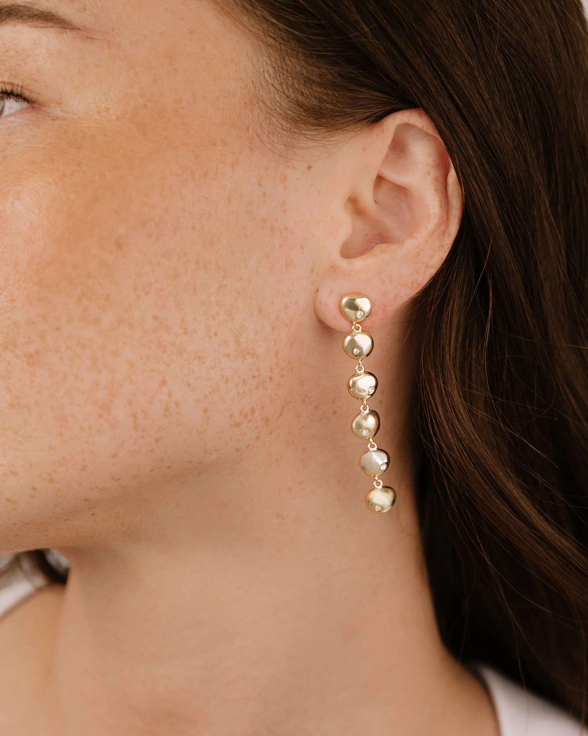 Polished Pebble Linear Dangle Earrings - Image 11