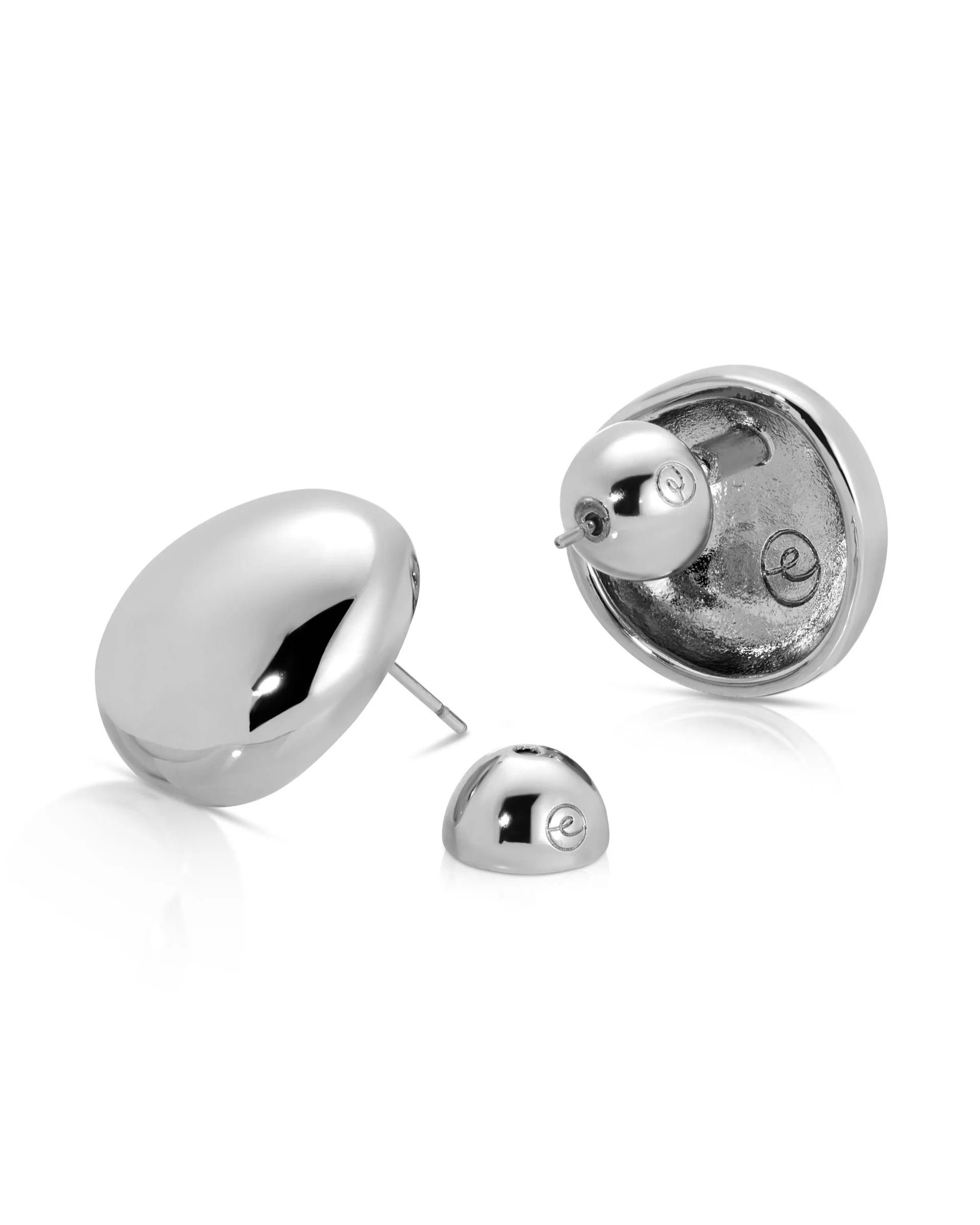 Polished Pebble Stud Earrings - Image 4