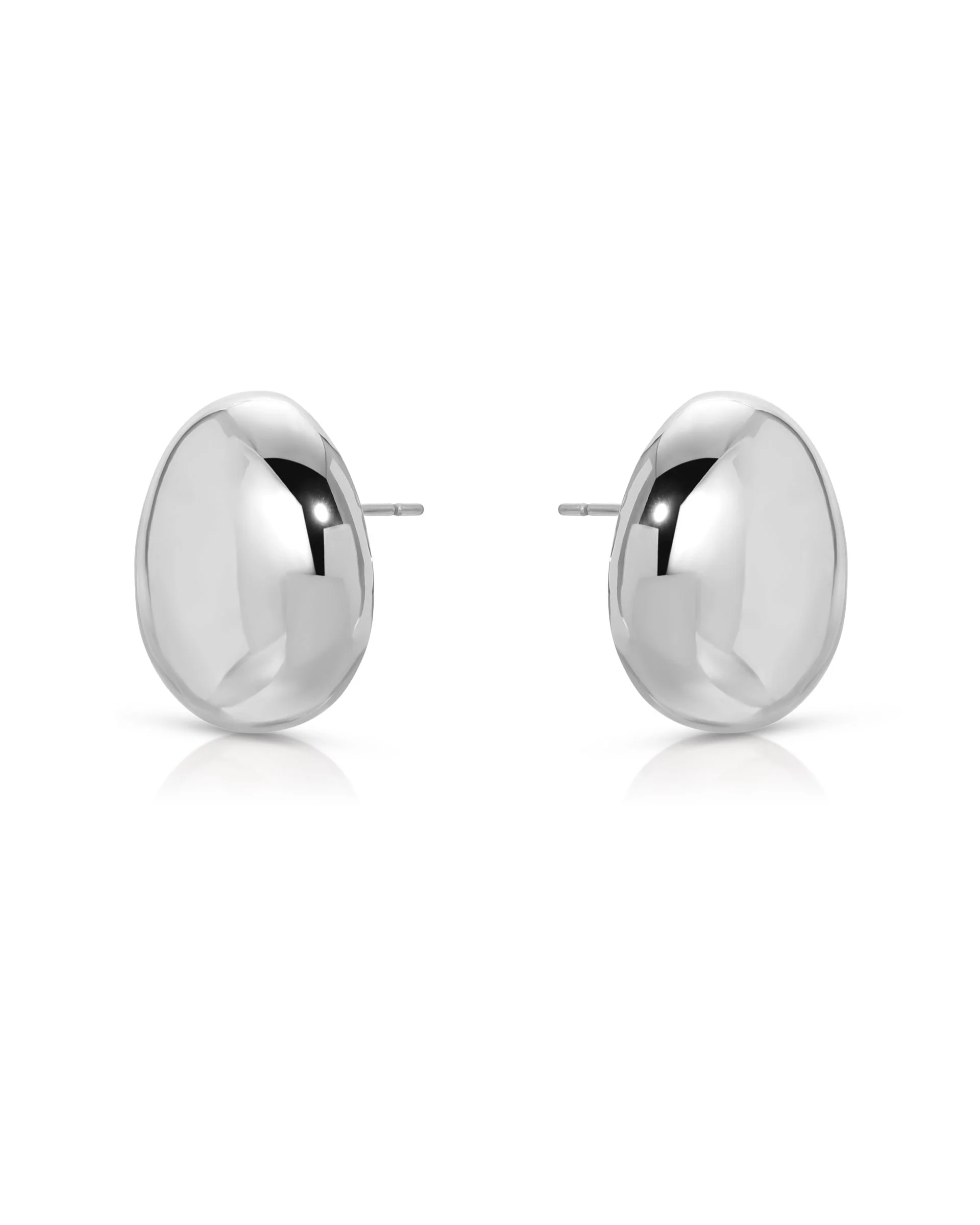 Polished Pebble Stud Earrings - Image 8