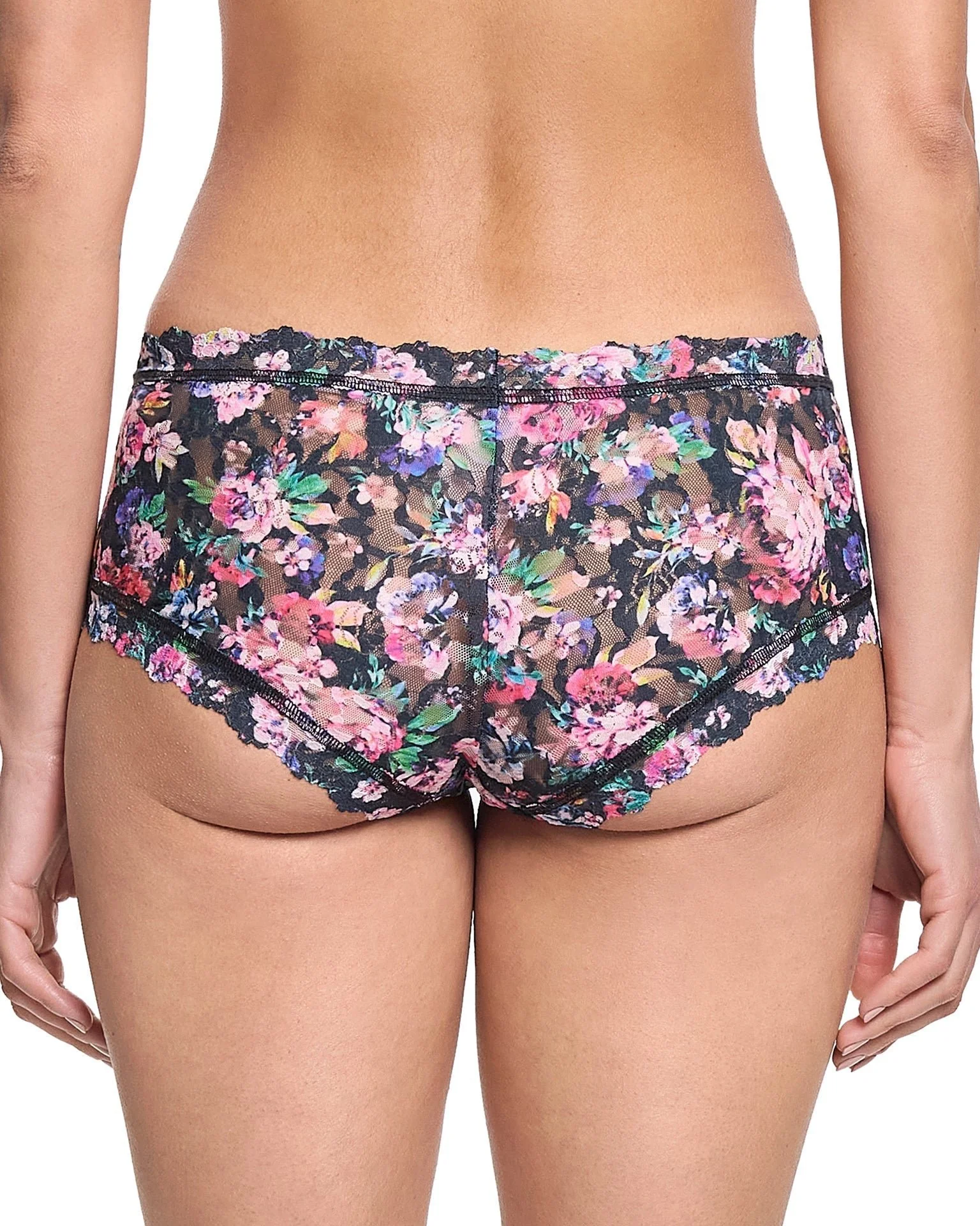 Printed Signature Lace Boyshort Dark Peonies - Image 2