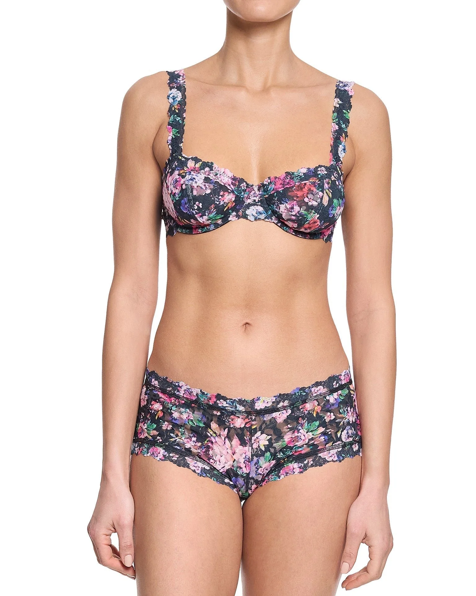 Printed Signature Lace Boyshort Dark Peonies - Image 3
