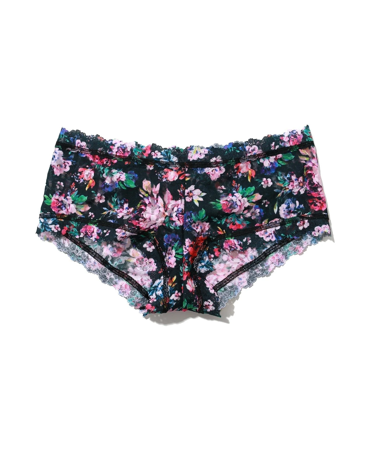 Printed Signature Lace Boyshort Dark Peonies - Image 4