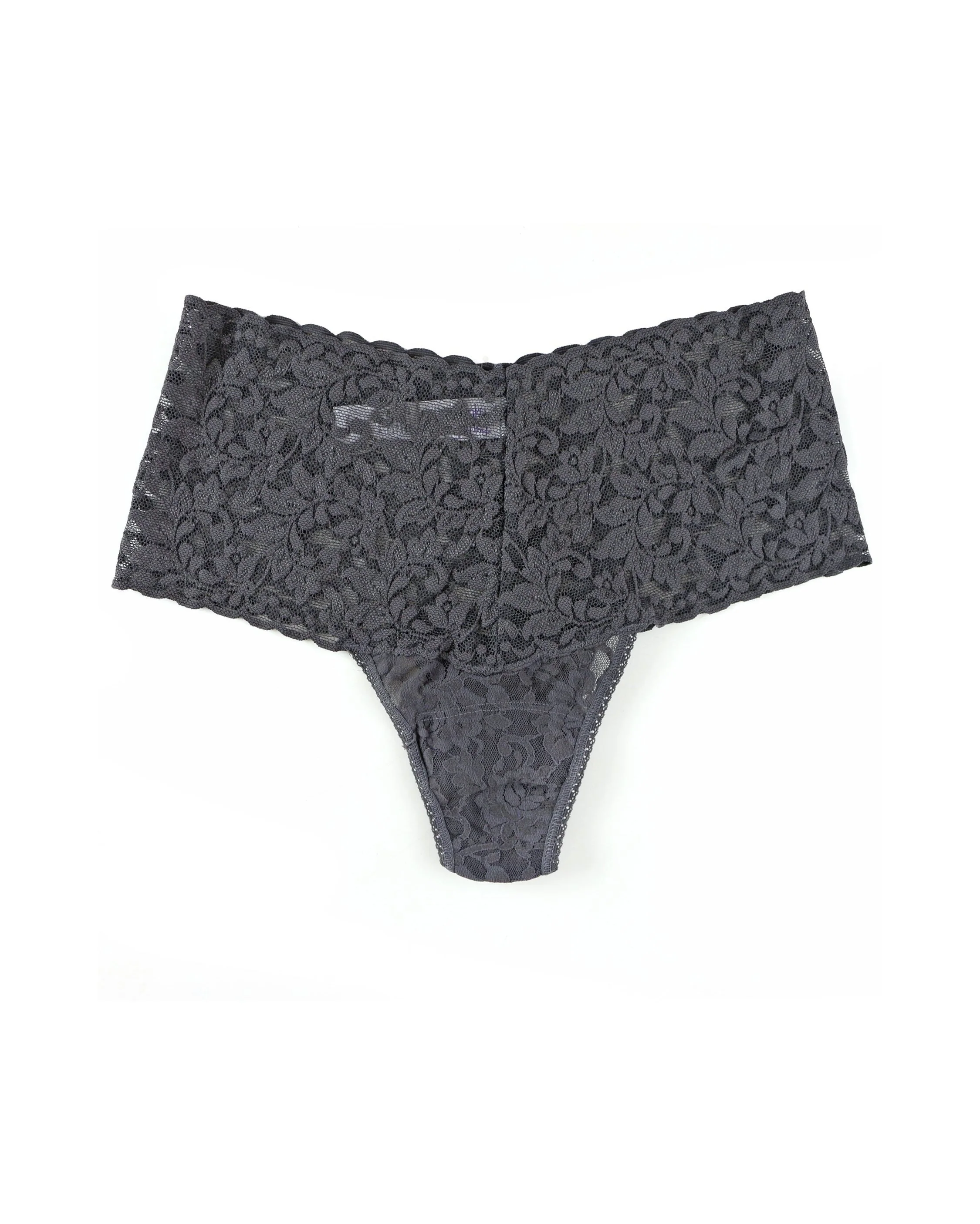 Retro Lace Thong Granite Grey - Image 2