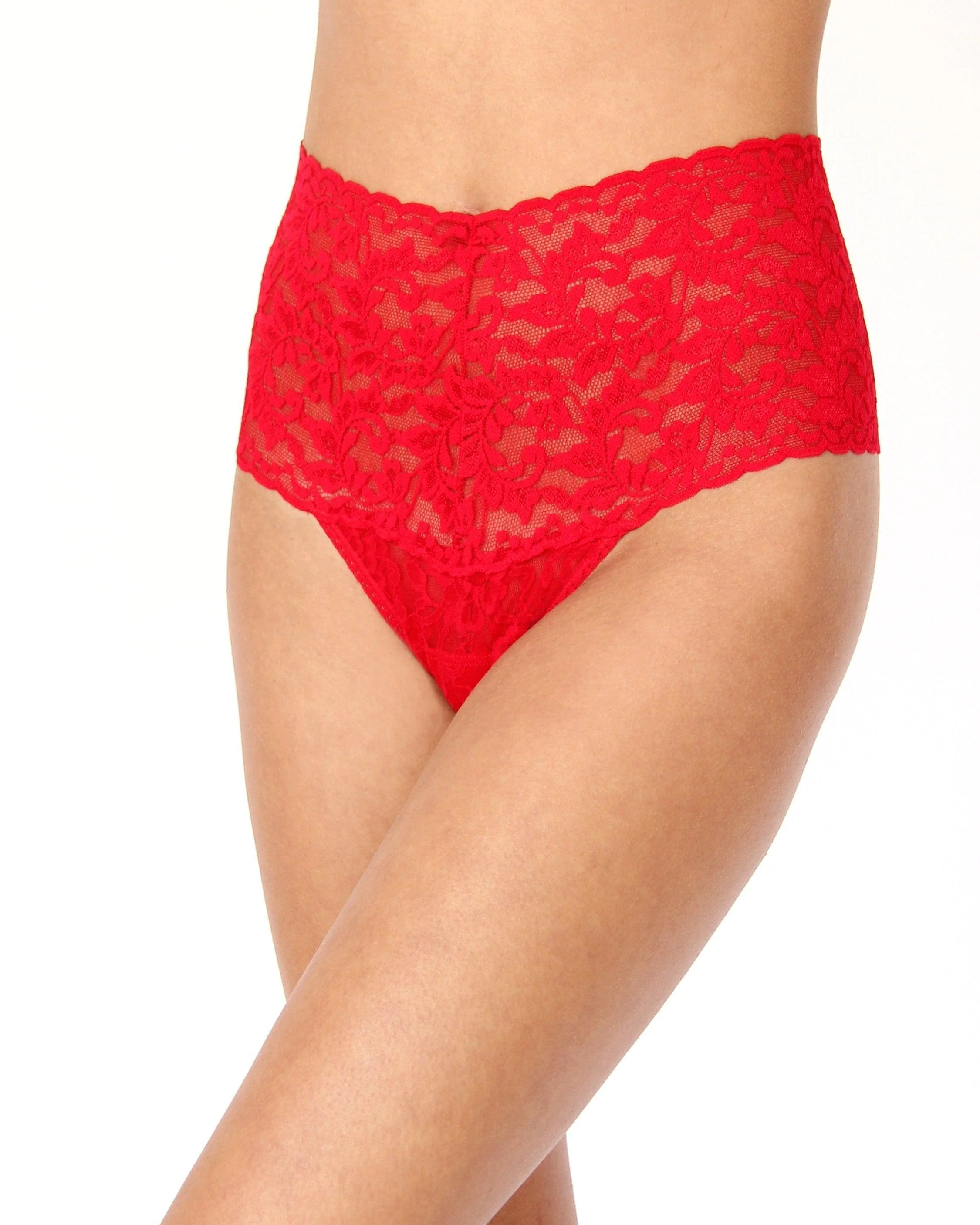 Retro Lace Thong Red - Image 5
