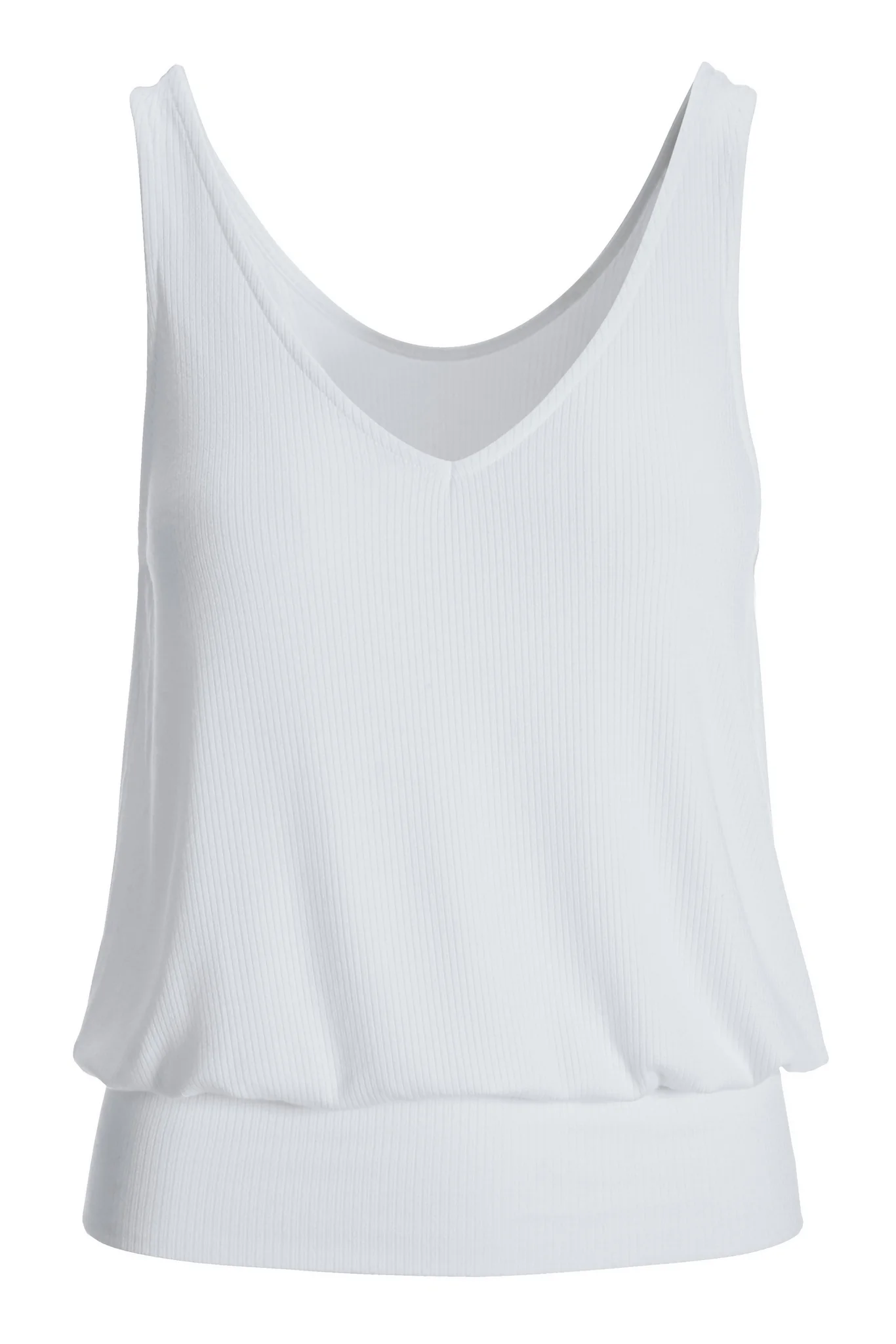 Ribbed Blouson Tank White - Image 2