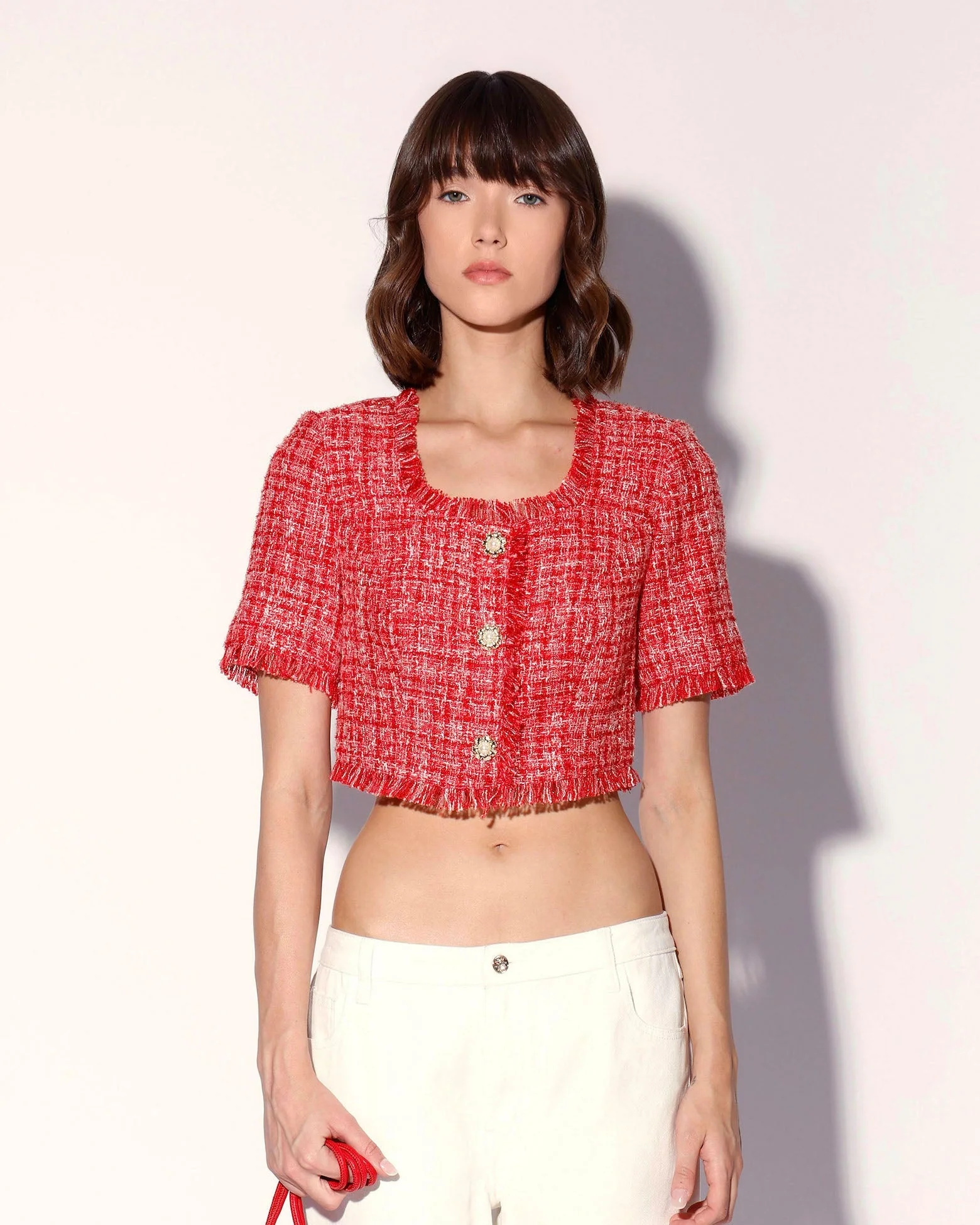 Rita Top, Cherry Tweed