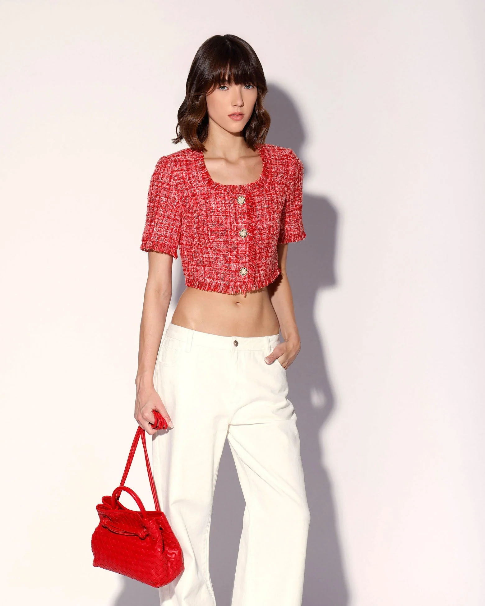 Rita Top, Cherry Tweed - Image 2