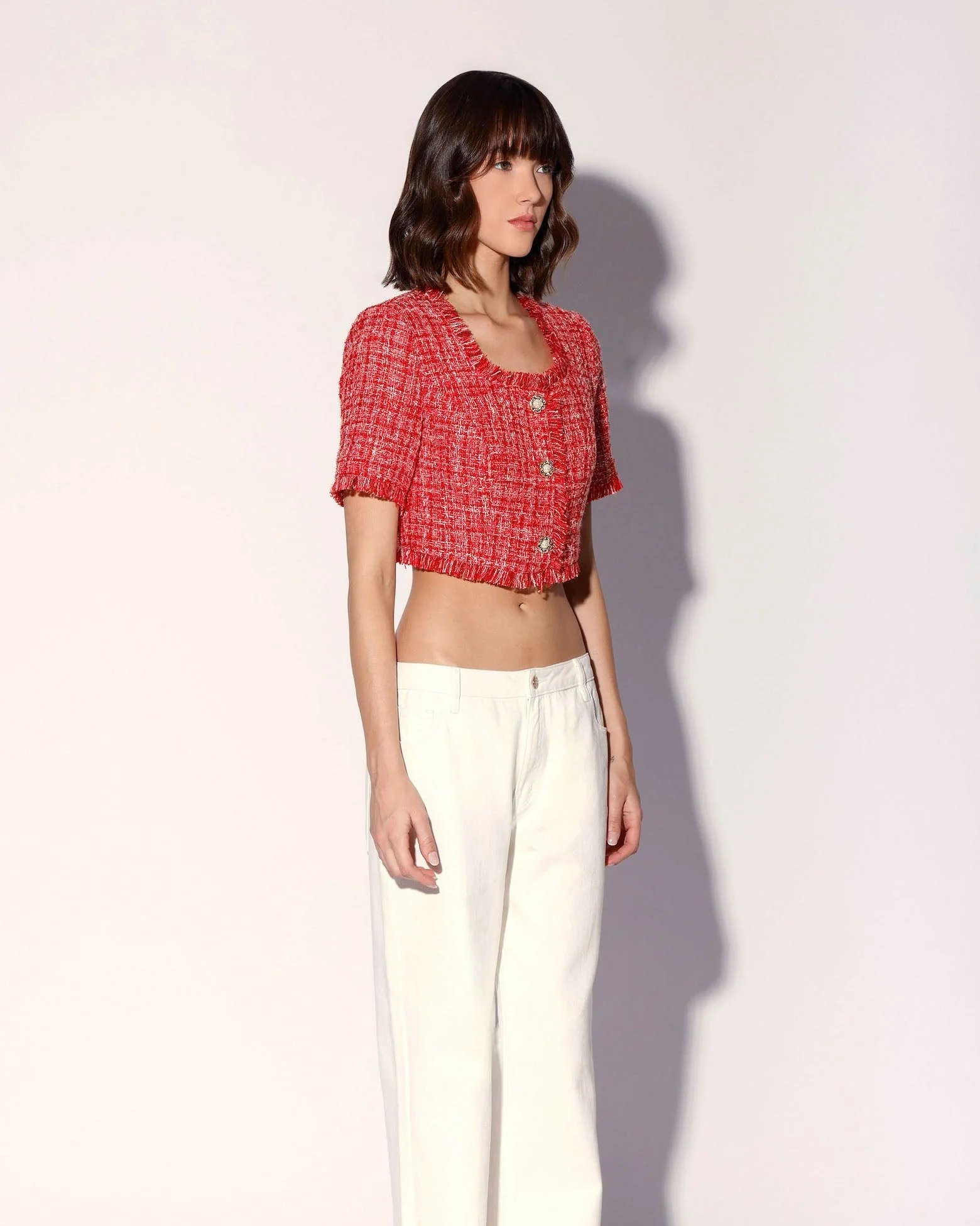 Rita Top, Cherry Tweed - Image 3