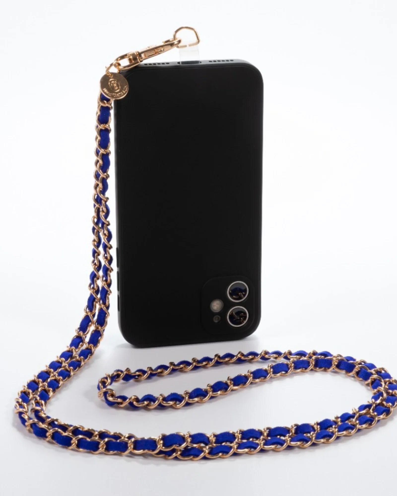 Royal Blue + Gold Crossbody Phone Chain