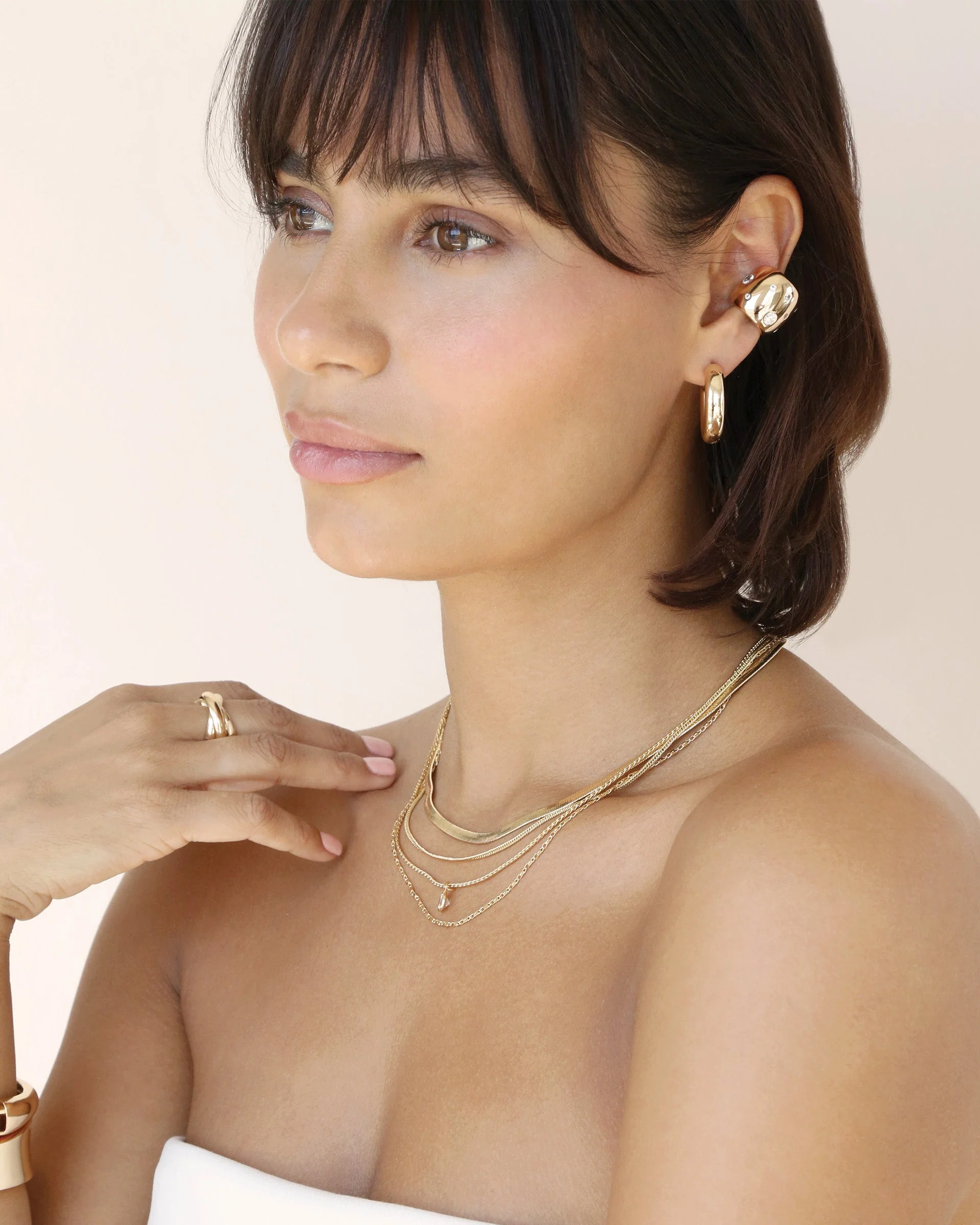 Scattered Crystal Chunky Ear Cuff - Image 5