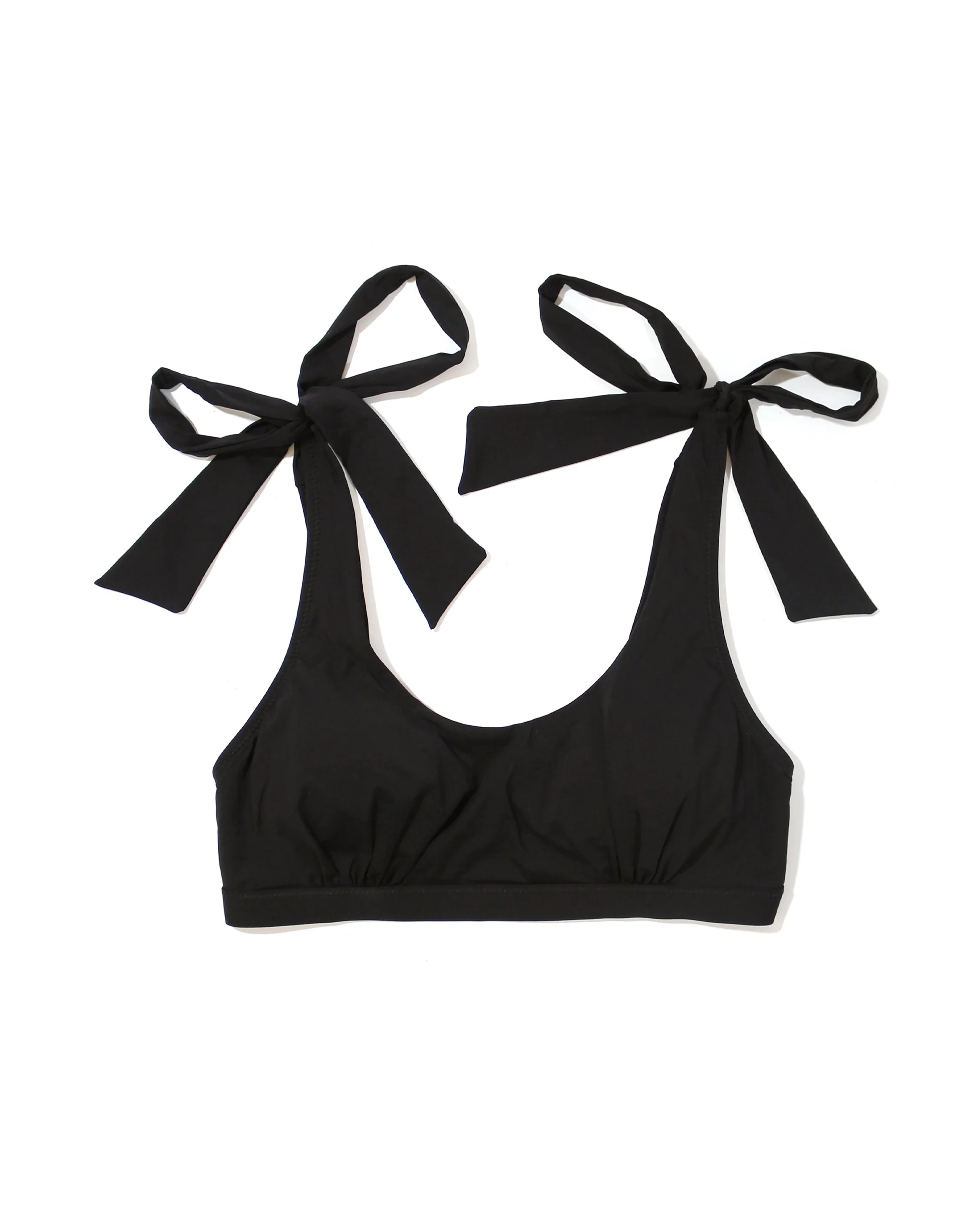 Scoop Neck Swim Top Black - Image 2