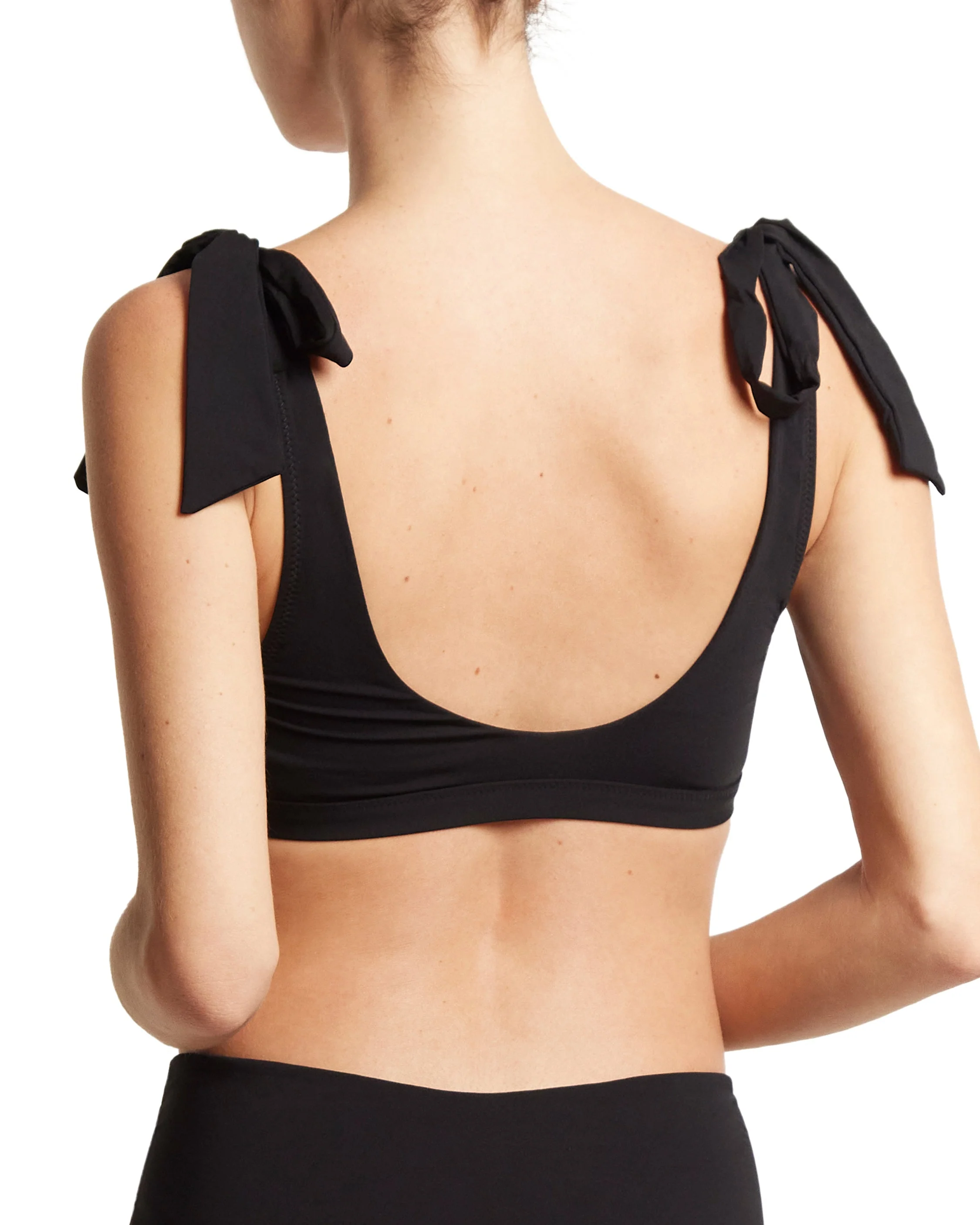 Scoop Neck Swim Top Black - Image 3