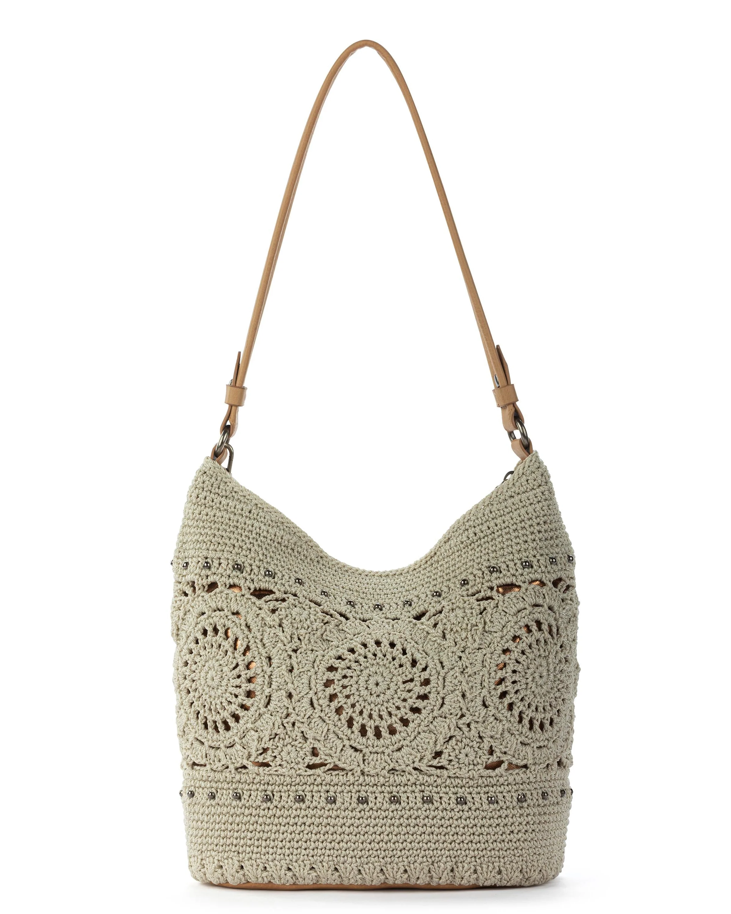 Sequoia Hobo - Hand Crochet - Natural Grey Medallion - Image 4