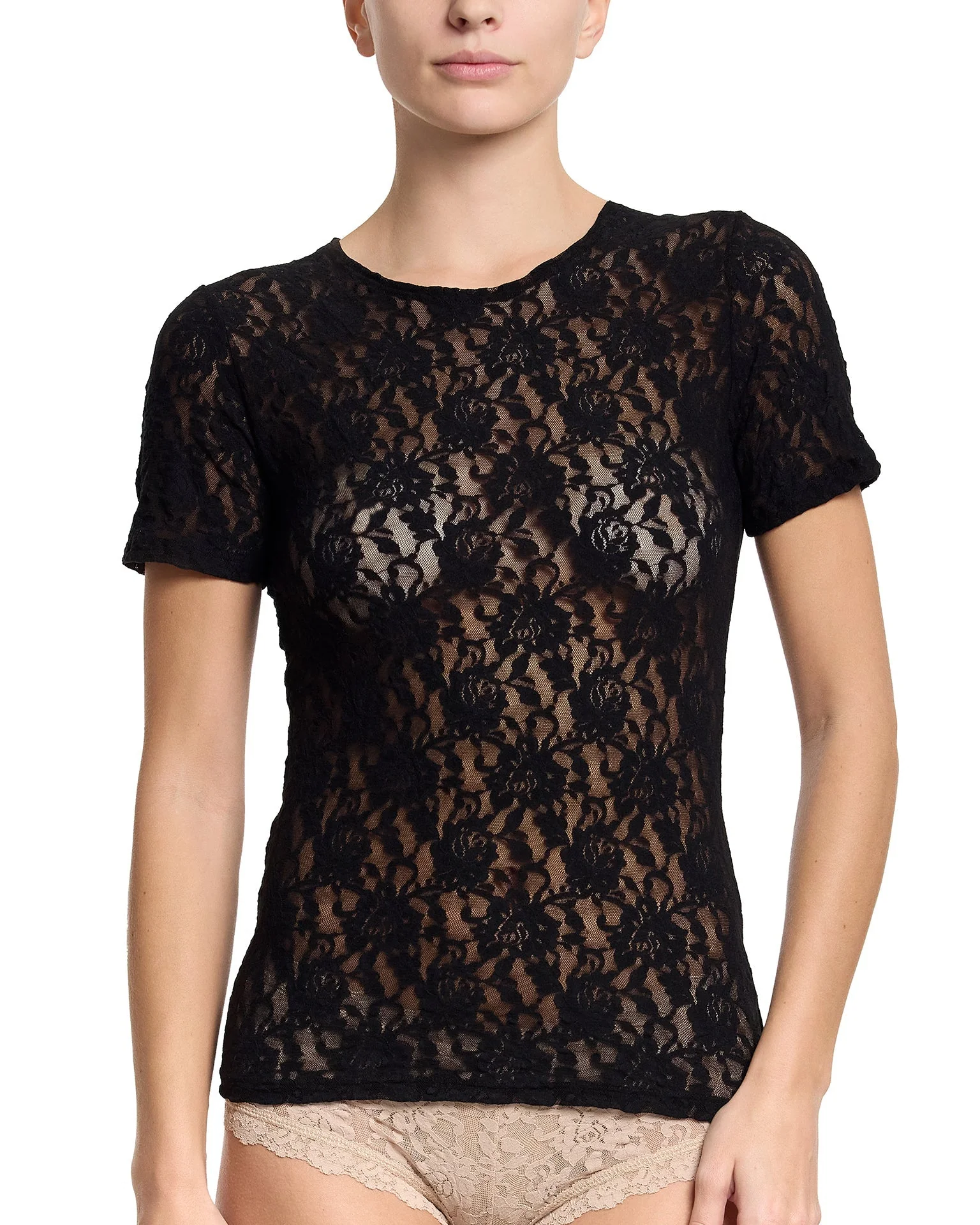 Signature Lace® Short Sleeve Top Black - Image 3