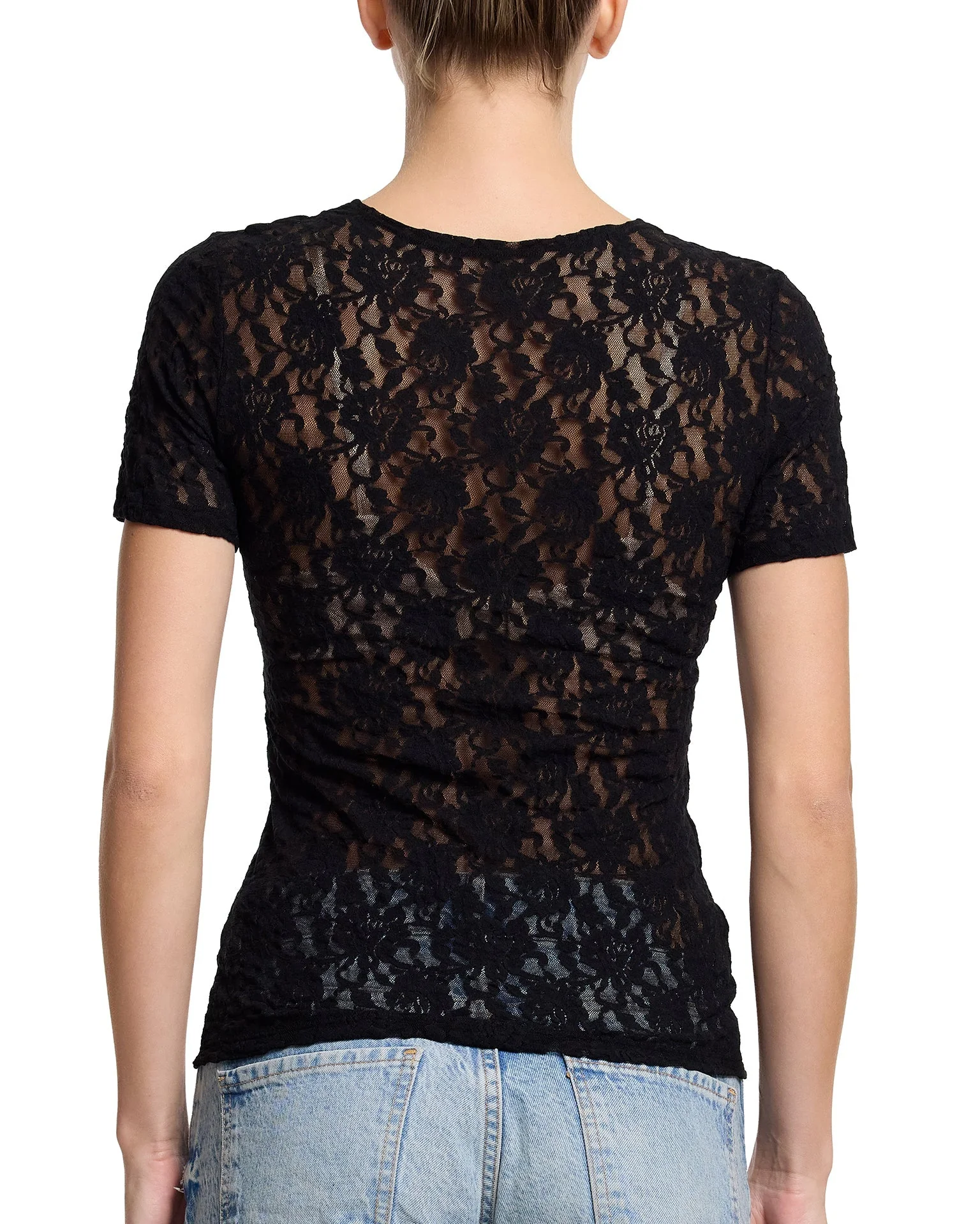 Signature Lace® Short Sleeve Top Black - Image 5