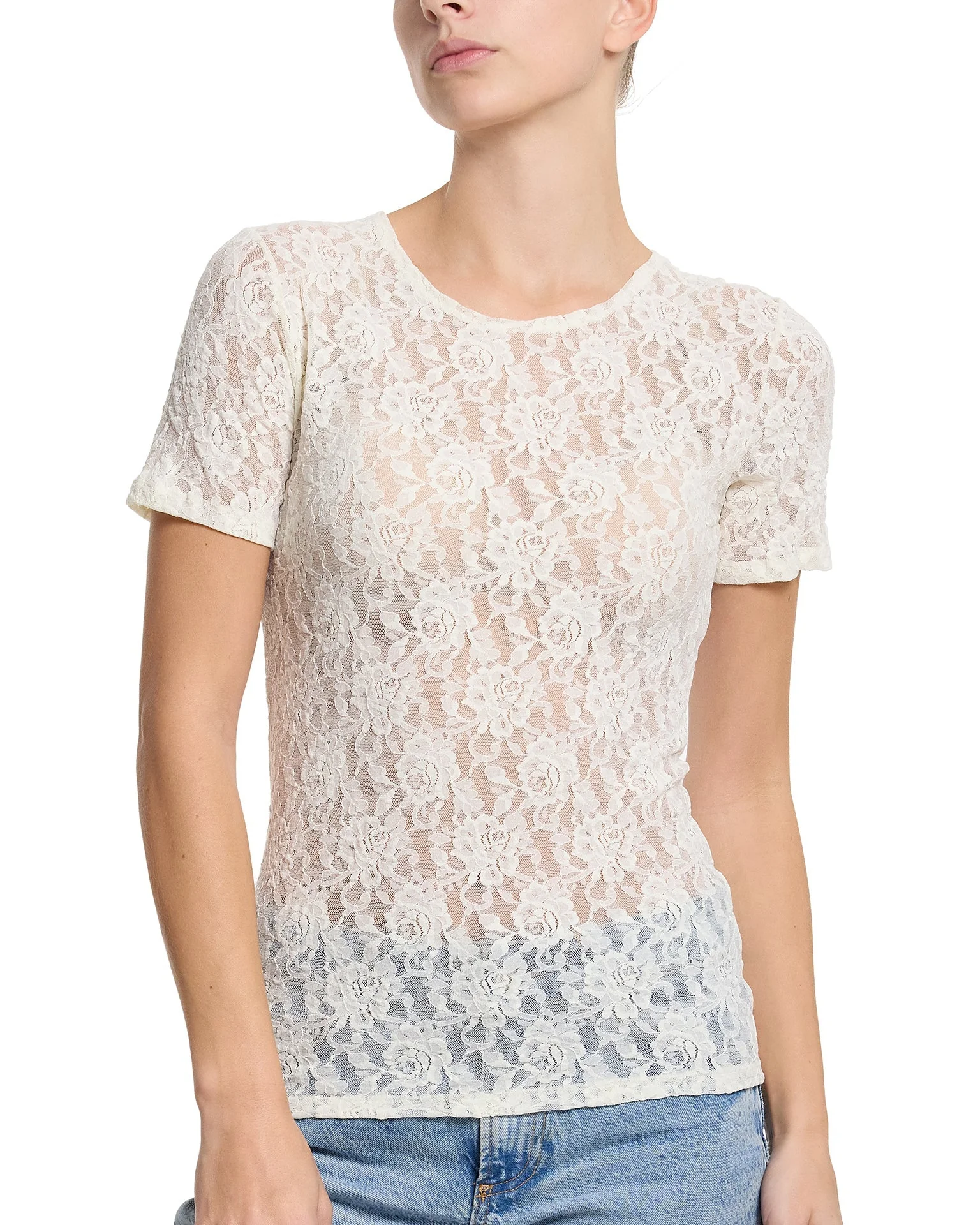 Signature Lace® Short Sleeve Top Marshmallow - Image 5