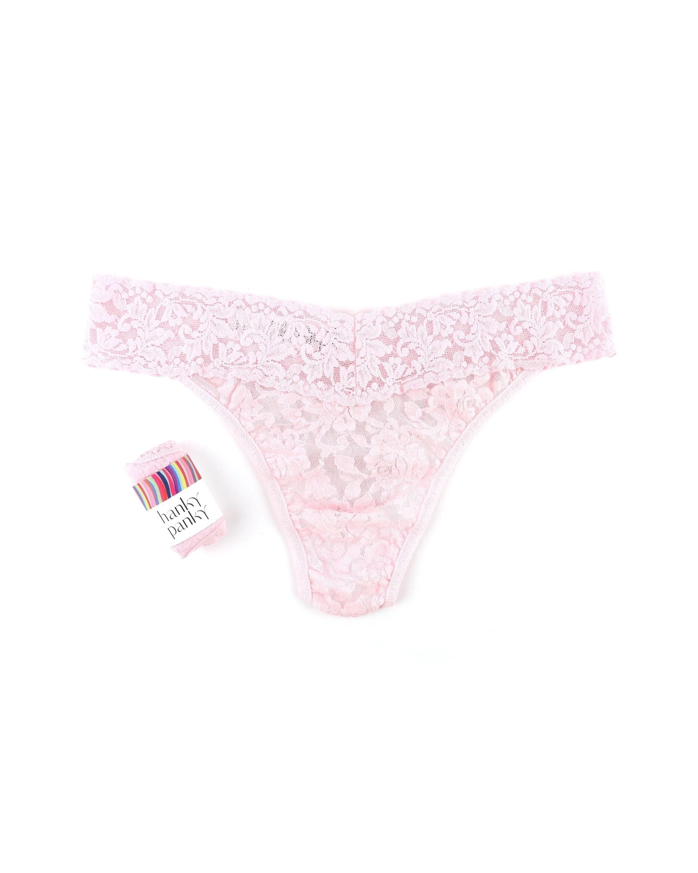 Signature Lace Original Rise Thong Bliss Pink - Image 4