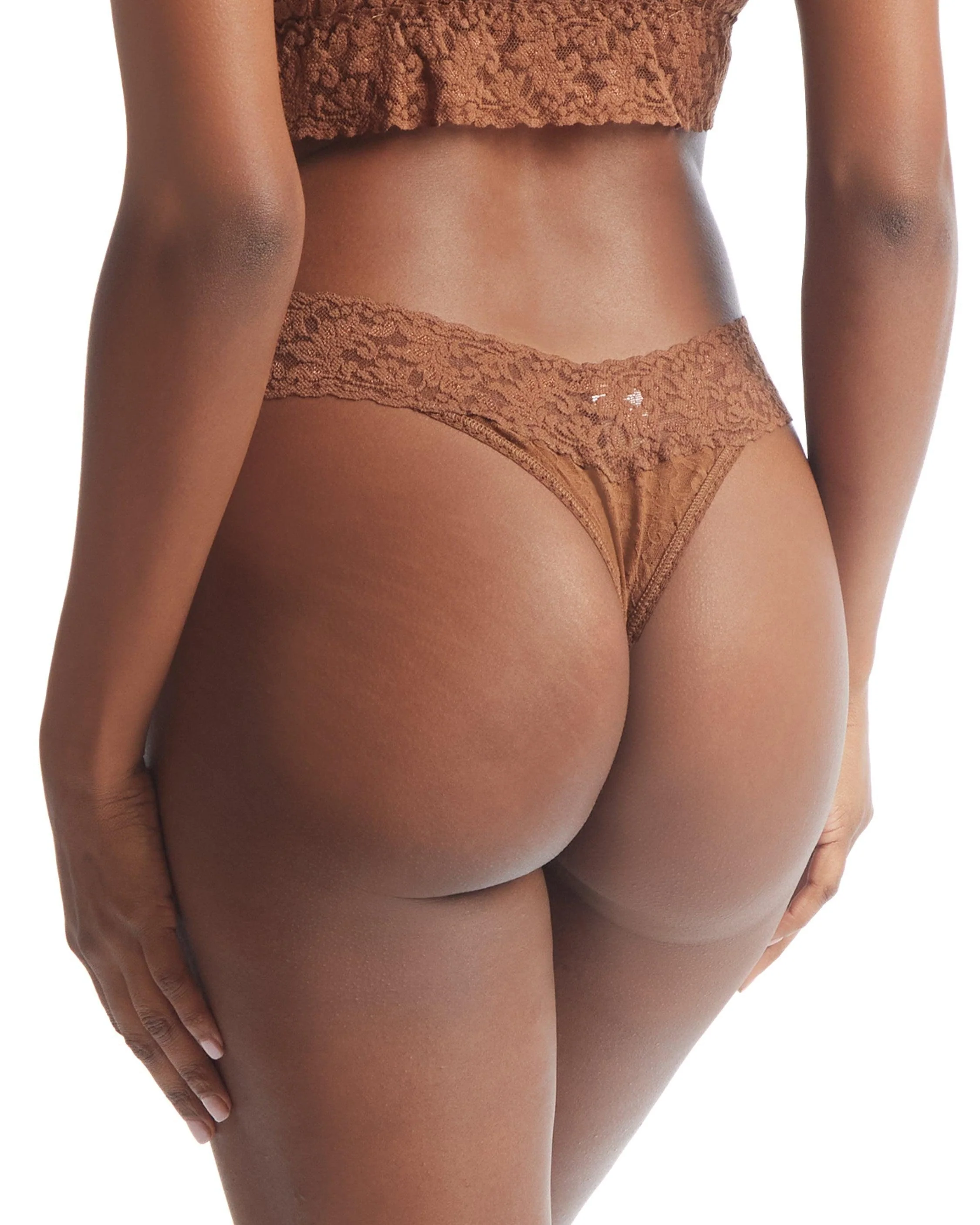 Signature Lace Original Rise Thong Macchiato Brown - Image 2