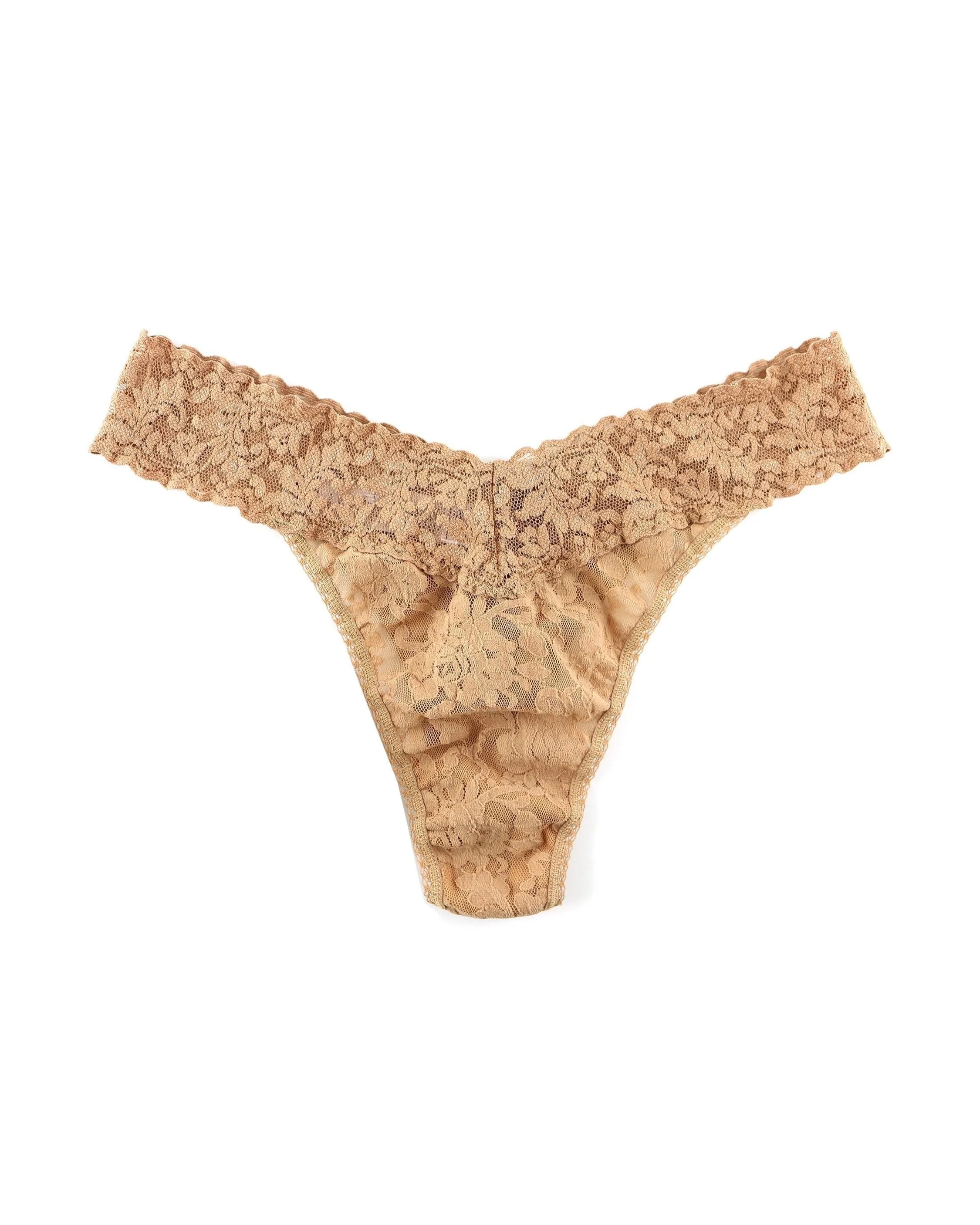 Signature Lace Original Rise Thong Suntan Beige - Image 2