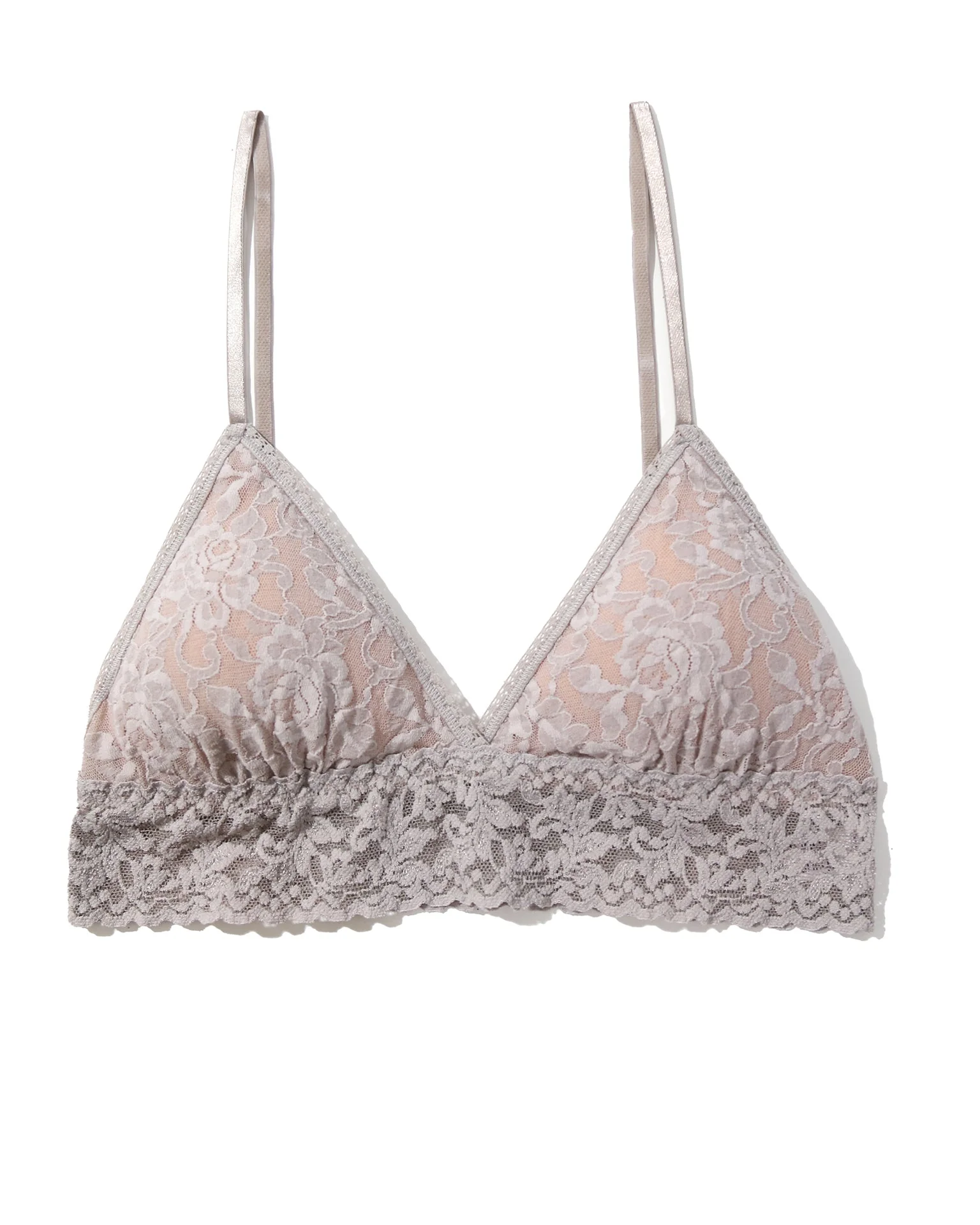 Signature Lace Padded Triangle Bralette Sleep In Grey Sale - Image 4