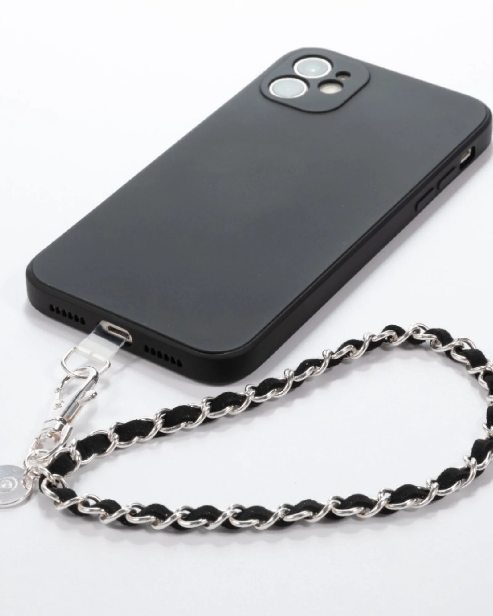 Silver Black Phone Wristlet