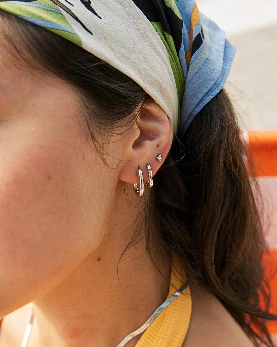 Silver Hoop Earrings - Rox Small Silver - Image 6
