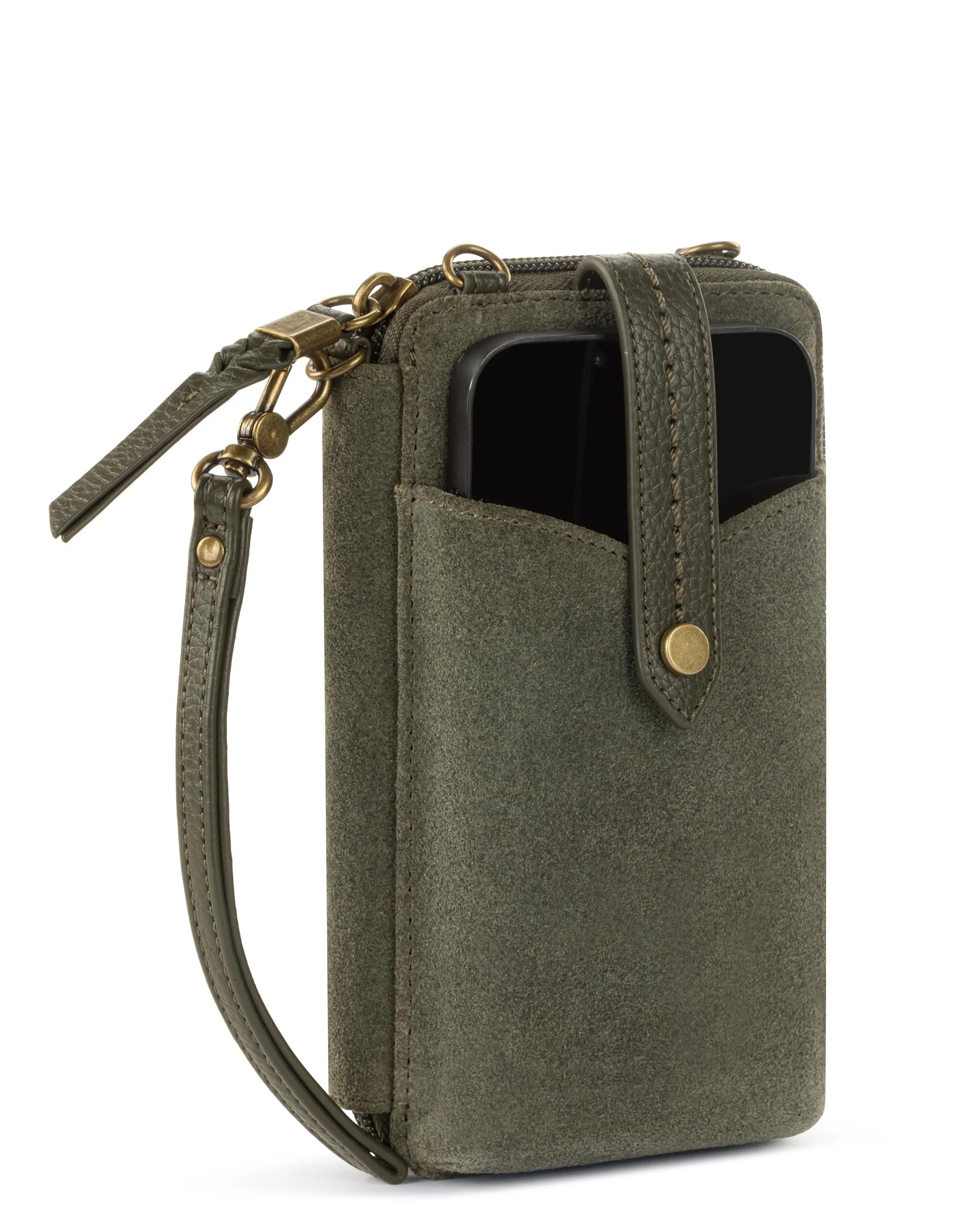 Silverlake Smartphone Wallet - Leather - Moss Suede - Image 3