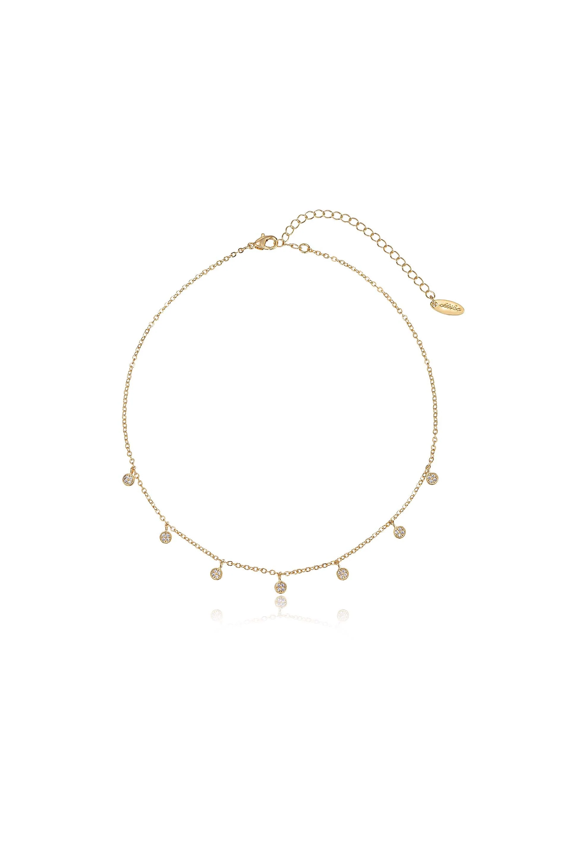Simplistic Crystal Lariat Necklace Set - Image 4