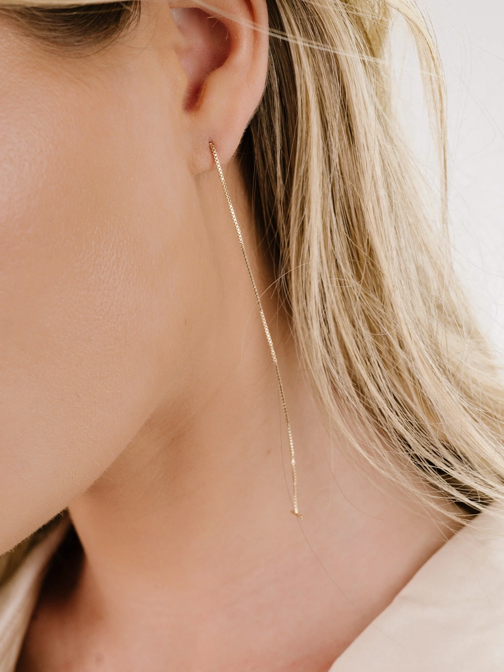 Single Chain Threader Earrings - Image 2