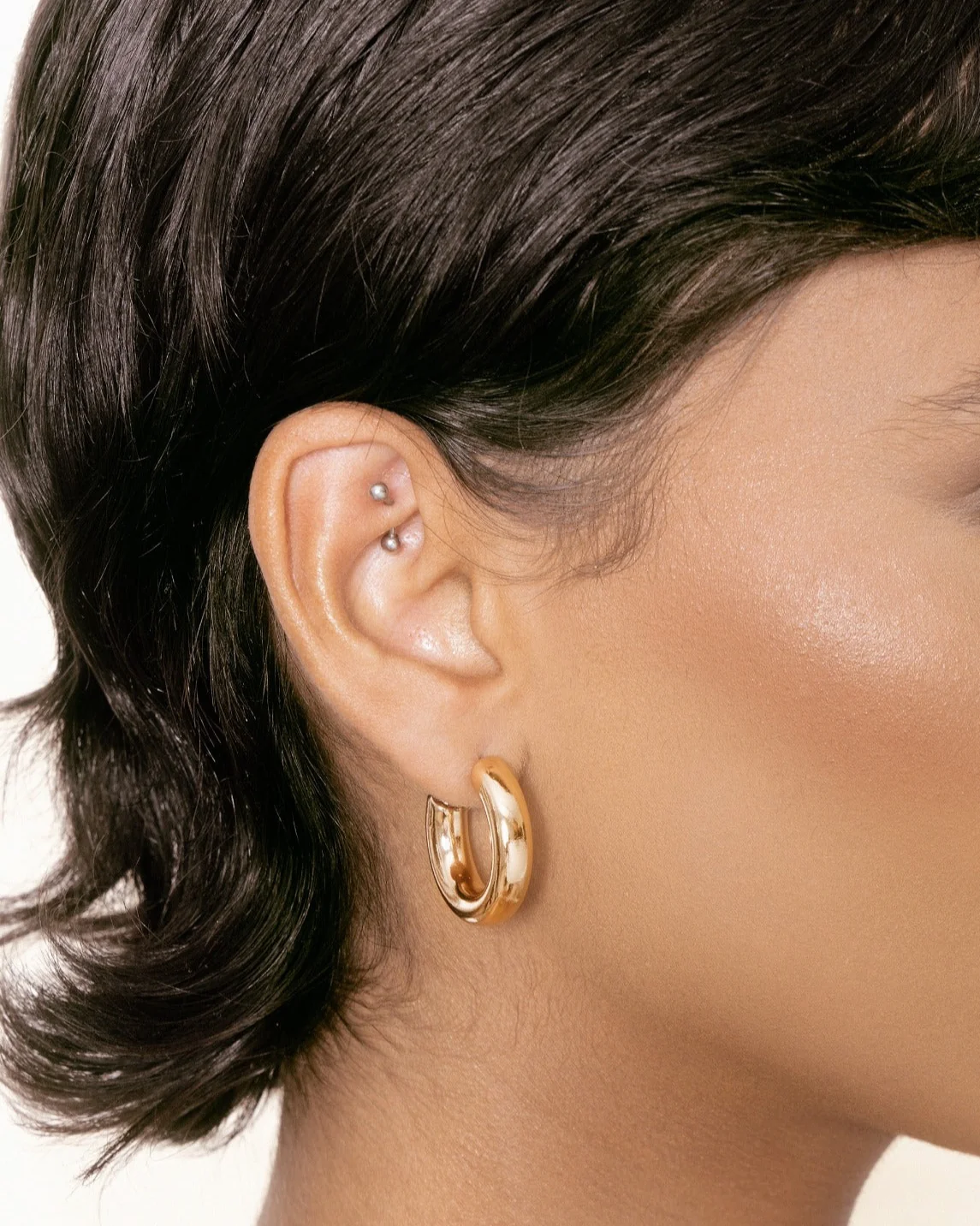 Small Thick Classic Hoops - Image 2