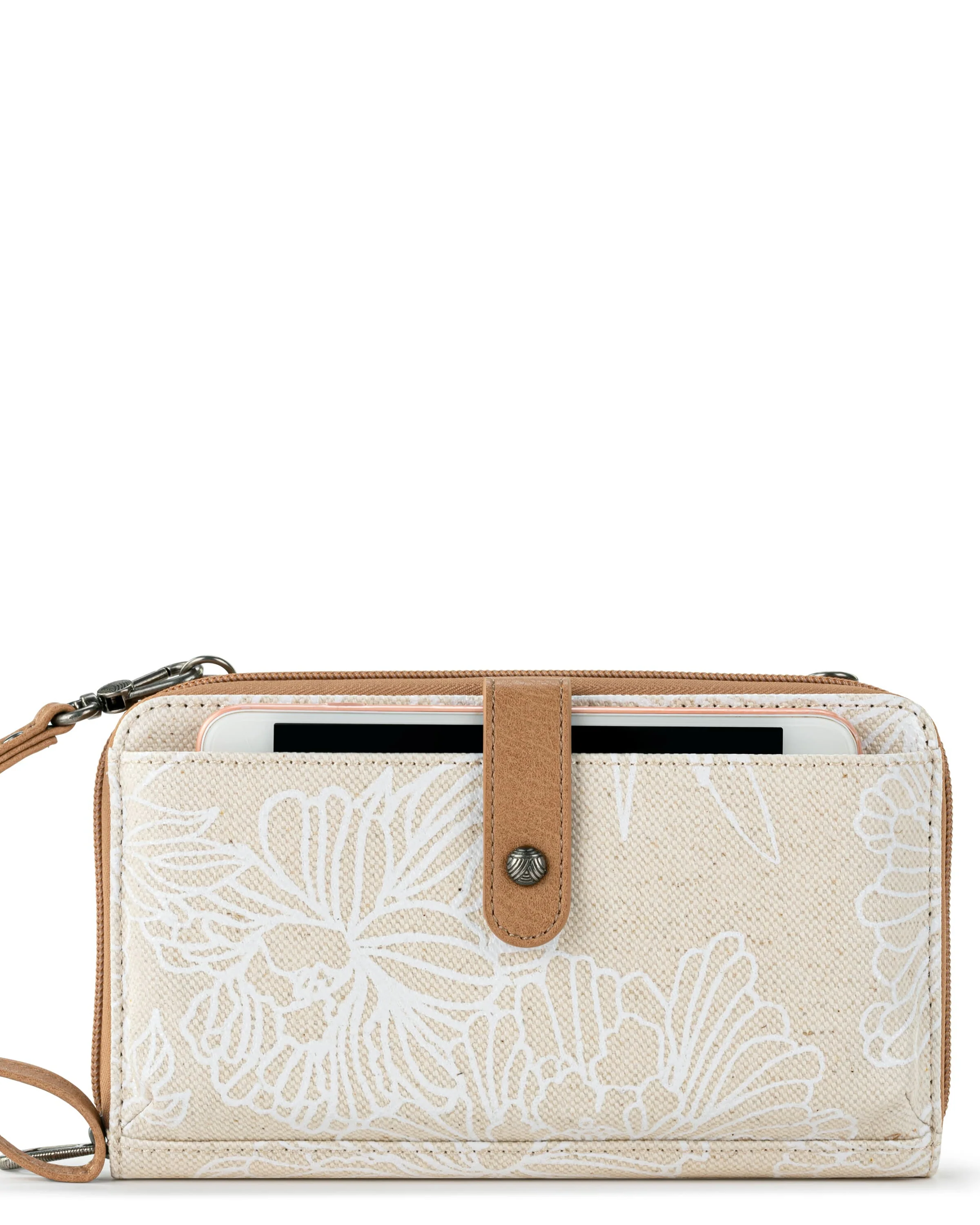 Smartphone Wallet - Canvas - White Flower Blossom