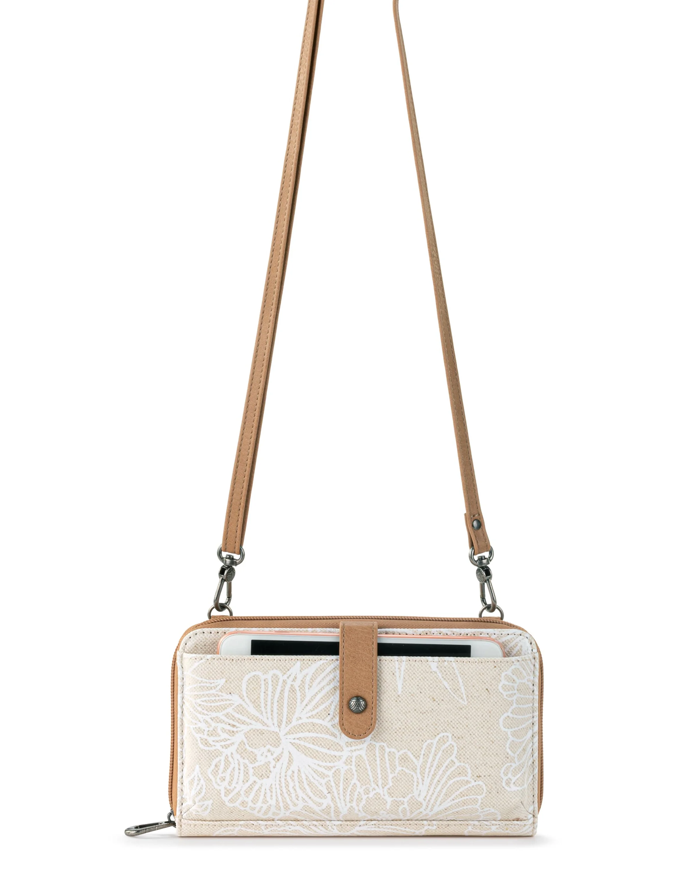Smartphone Wallet - Canvas - White Flower Blossom - Image 2