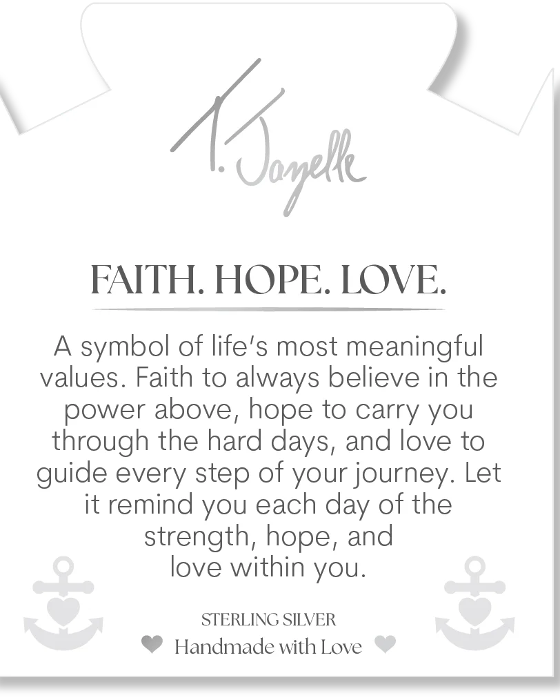 Snakeskin Jasper Gemstone Bracelet with Faith. Hope. Love Sterling Silver Charm - Image 2