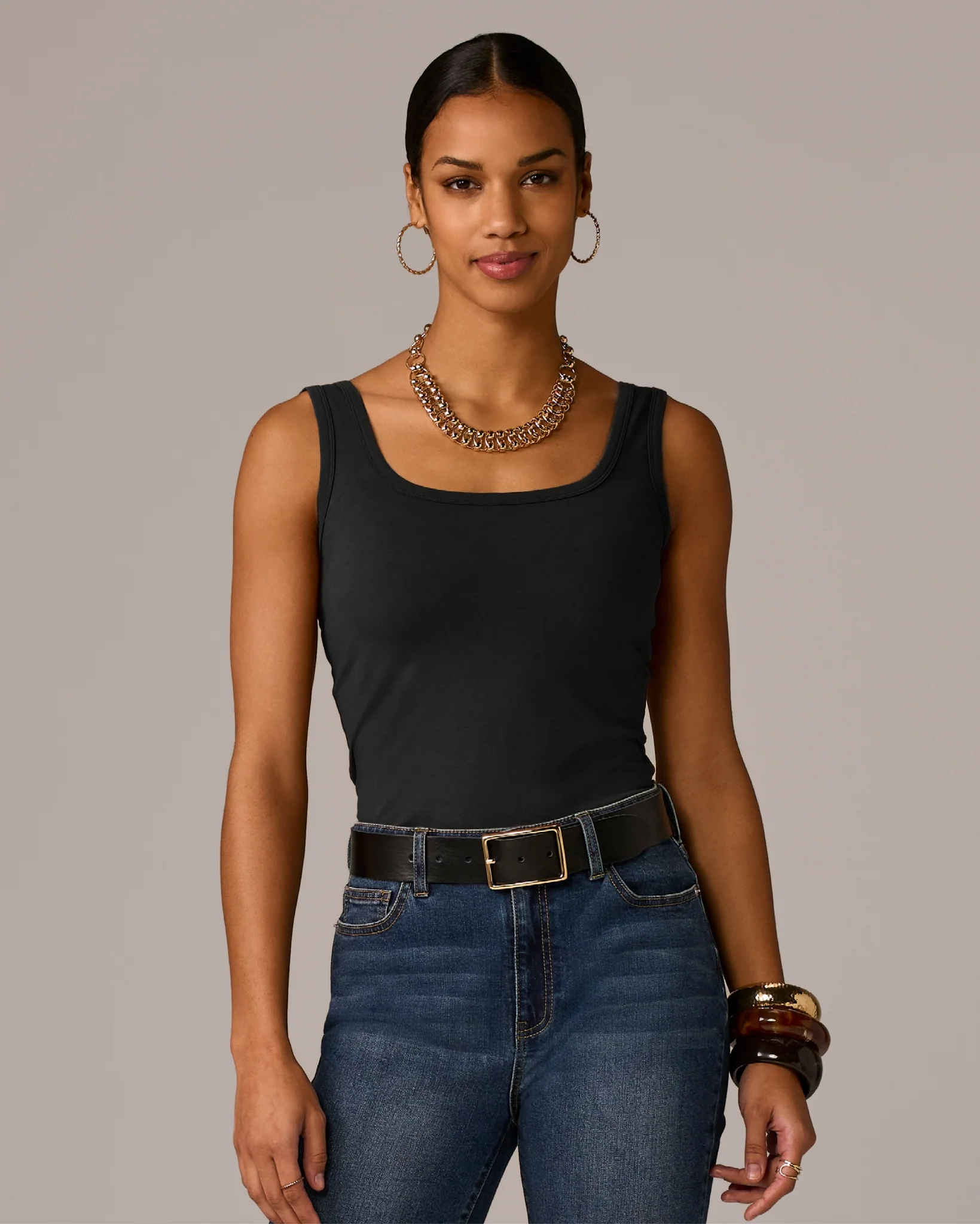 So Sexy Square Neck Knit Top Proper Black