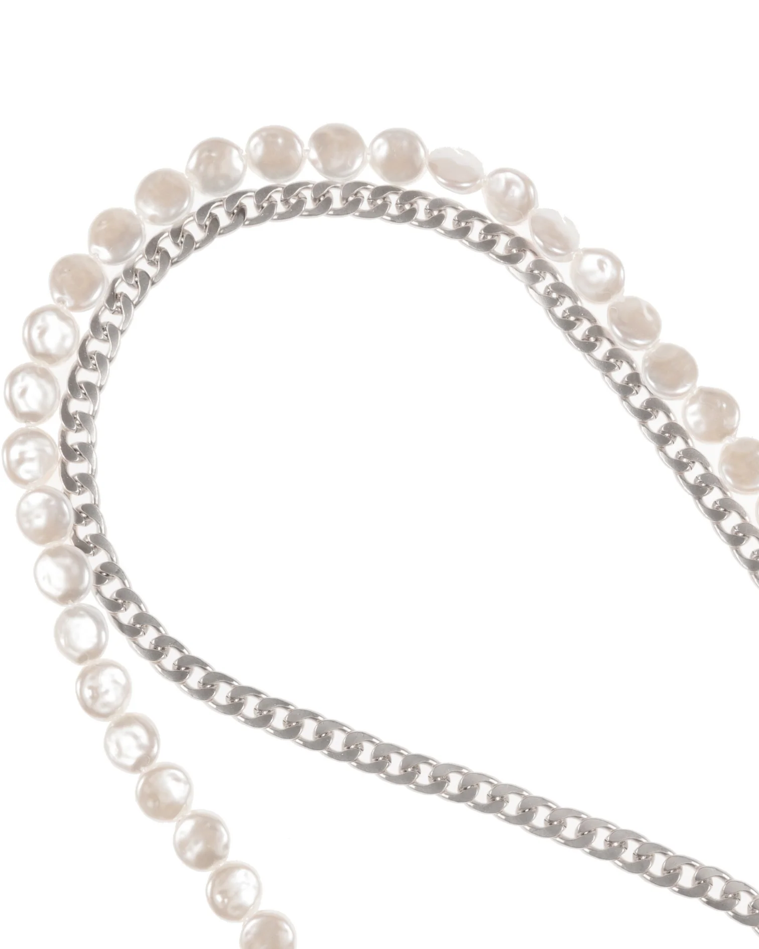 Something About Silver - Matte Silver & Pearl Crossbody Phone Chain - Image 4