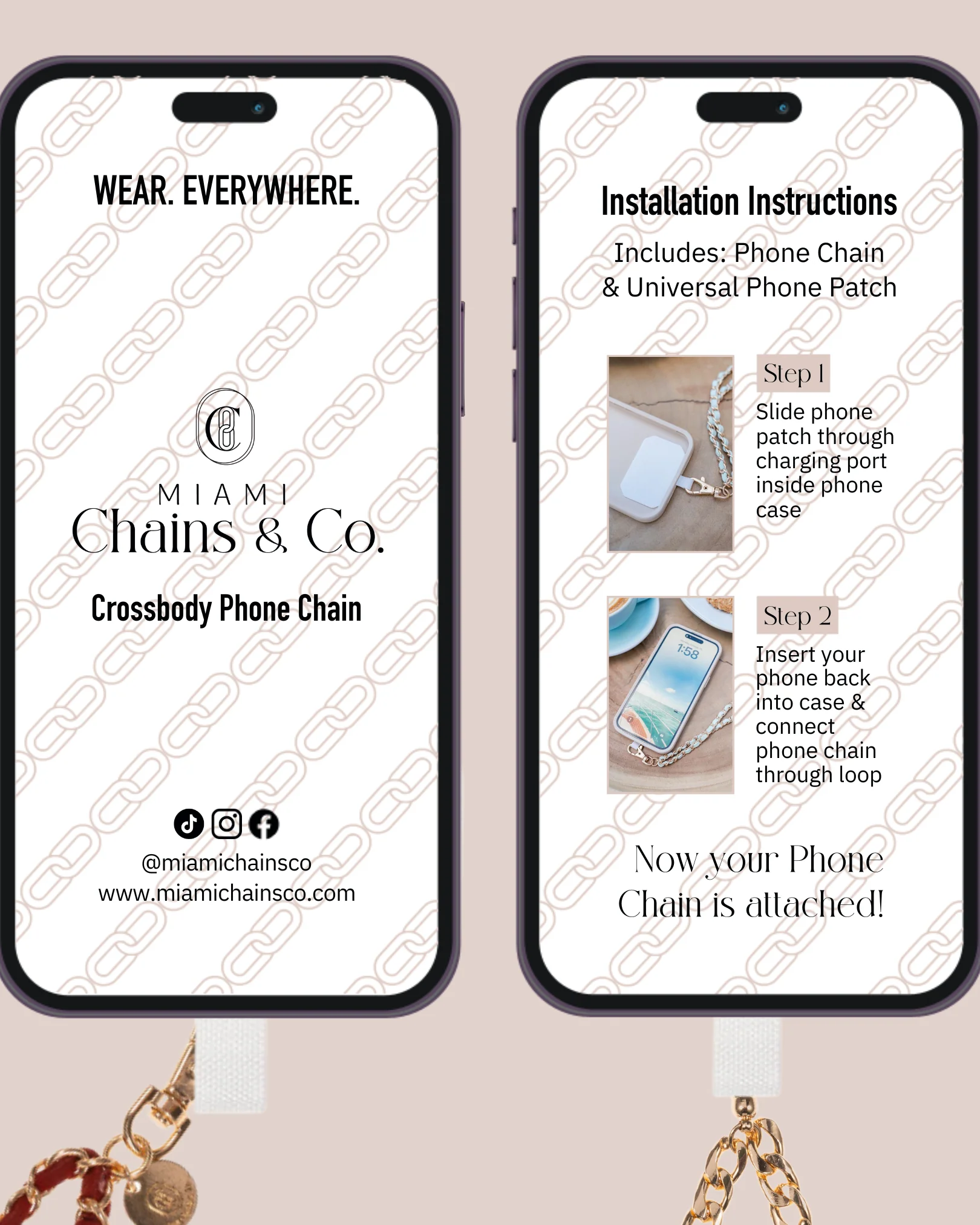 Something About Silver - Matte Silver & Pearl Crossbody Phone Chain - Image 5
