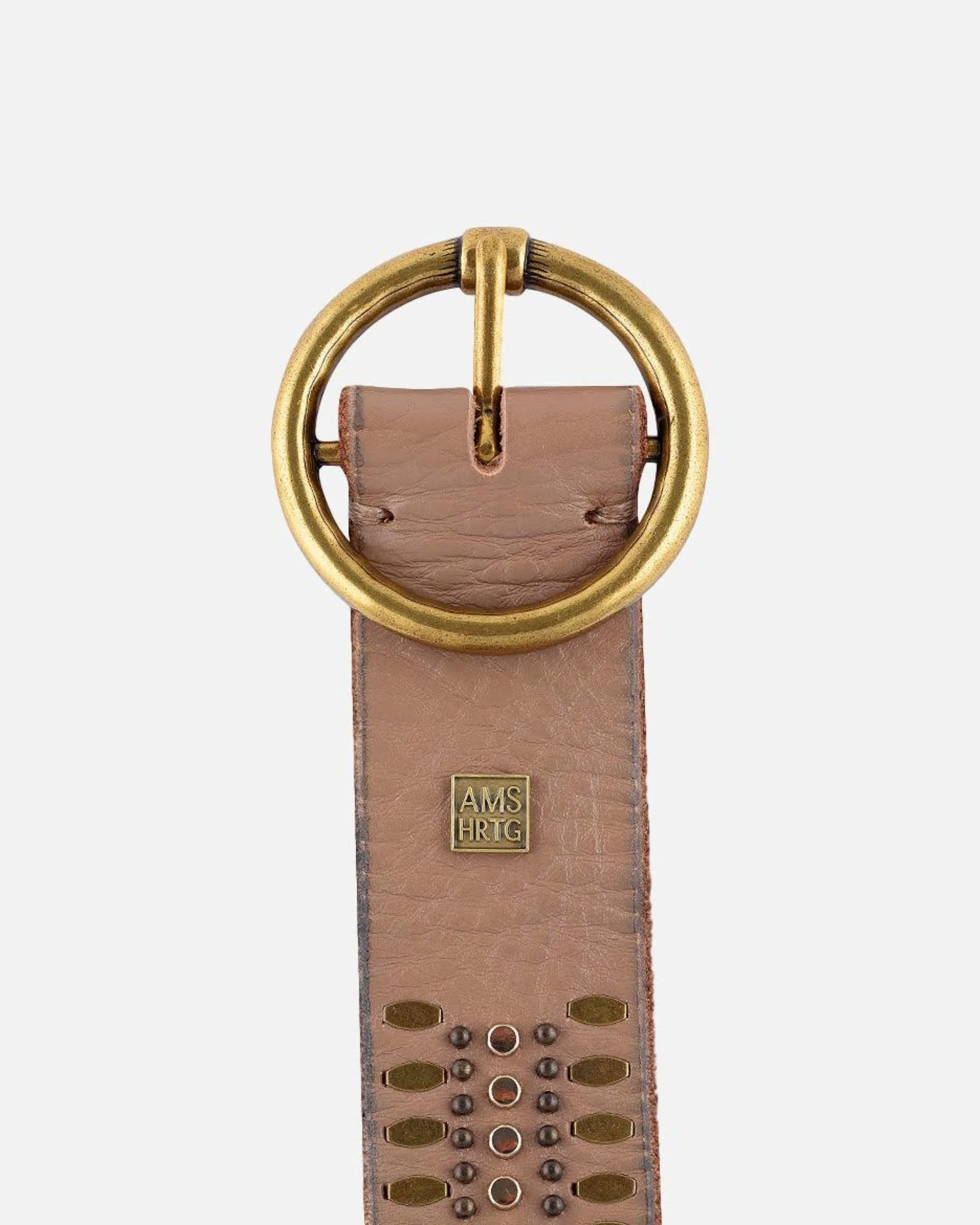 Soraya | Studded Leather Belt with Gold Round Buckle - Image 15