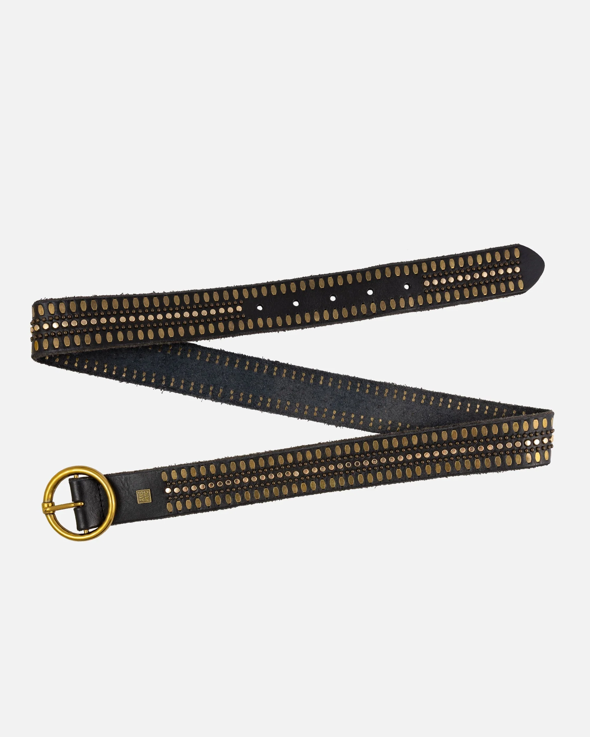 Soraya | Studded Leather Belt with Gold Round Buckle - Image 6