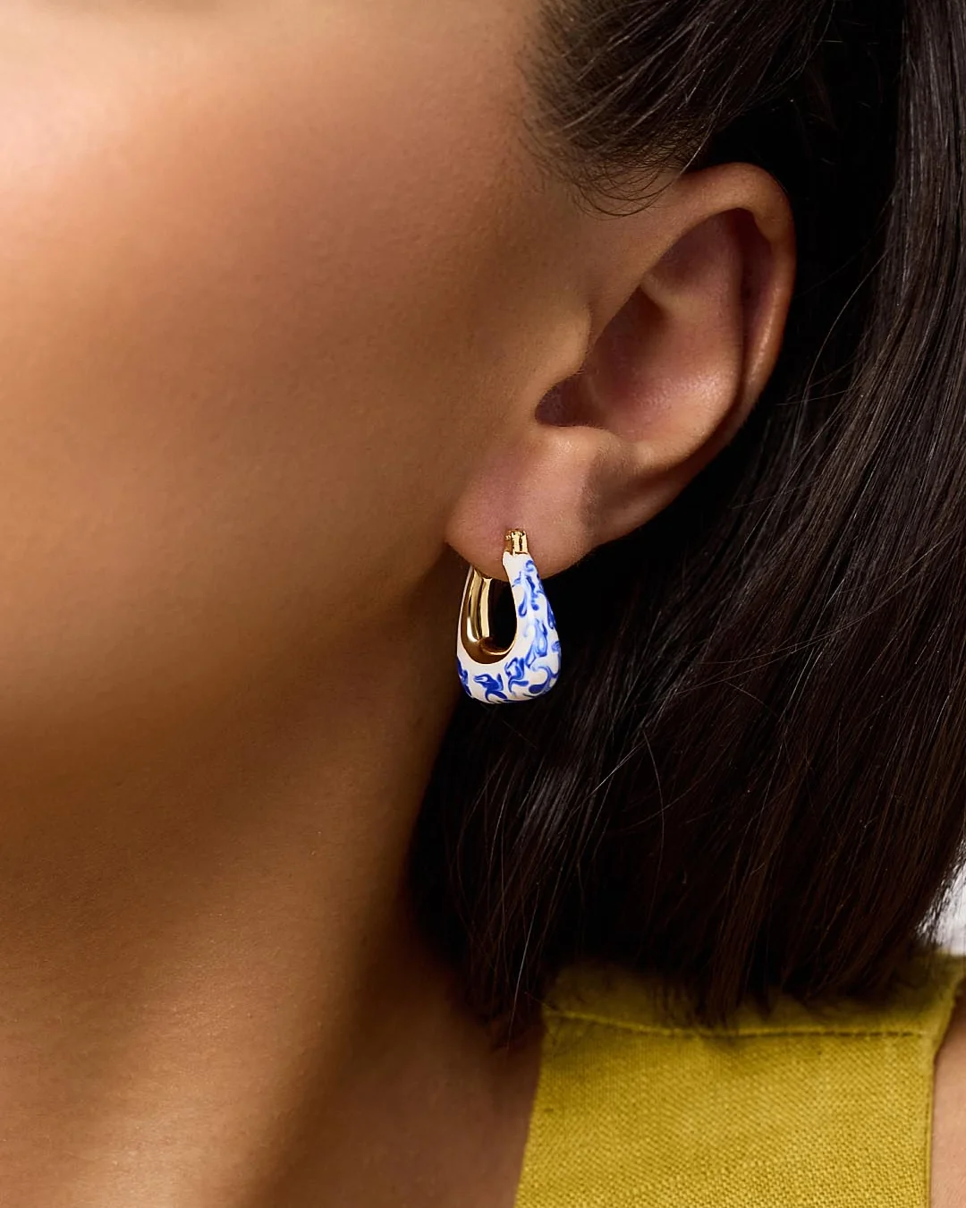 Statement Earrings - Dakota Marble Blue - Image 3