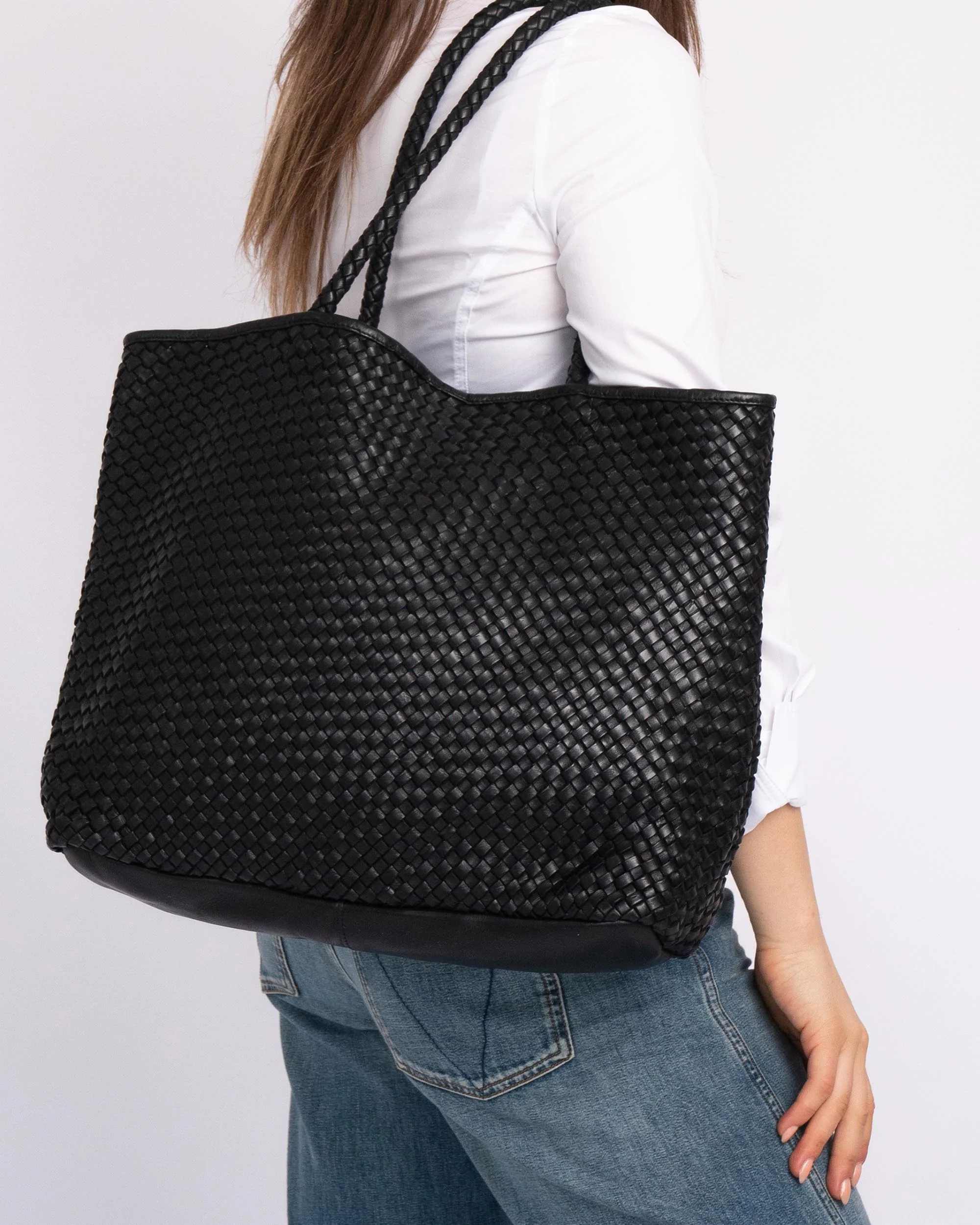 Taylor | Woven Leather Tote Bag - Image 21