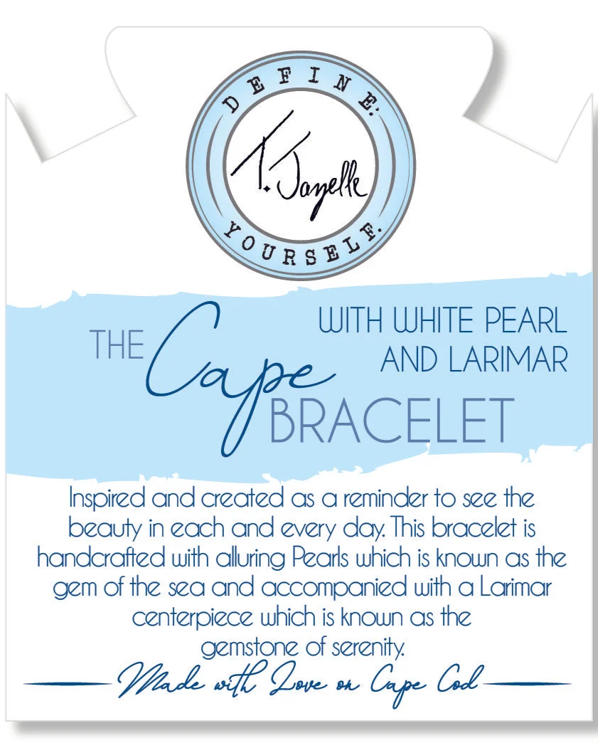 The Cape Bracelet- Pearl with Larimar Ball - Image 2