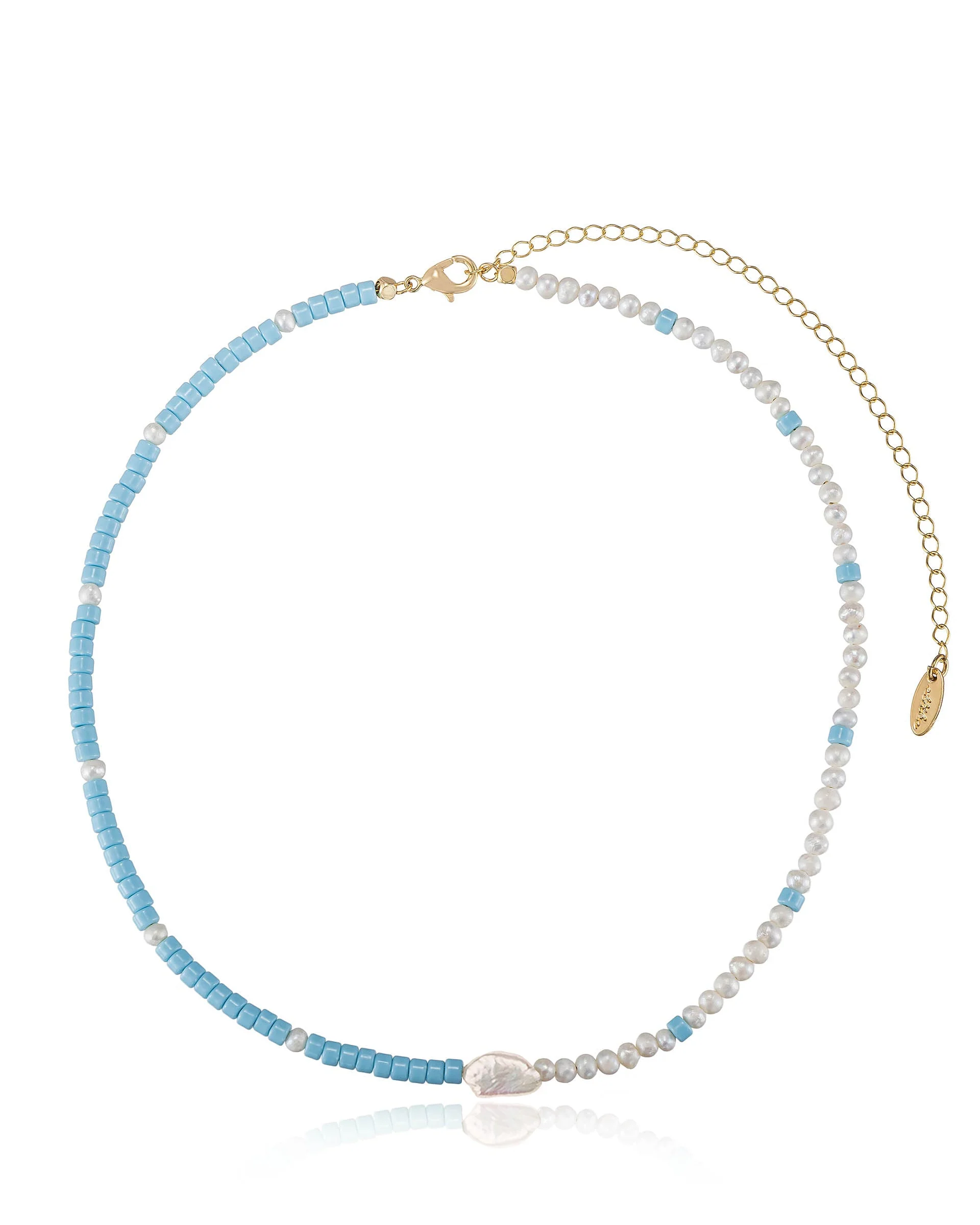 Turquoise and Pearl Strand Necklace