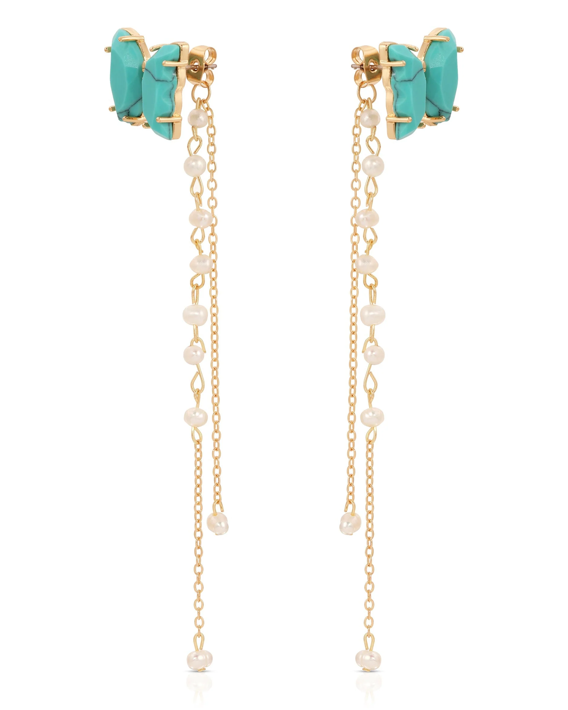 Turquoise Butterfly Dangle Earrings - Image 3
